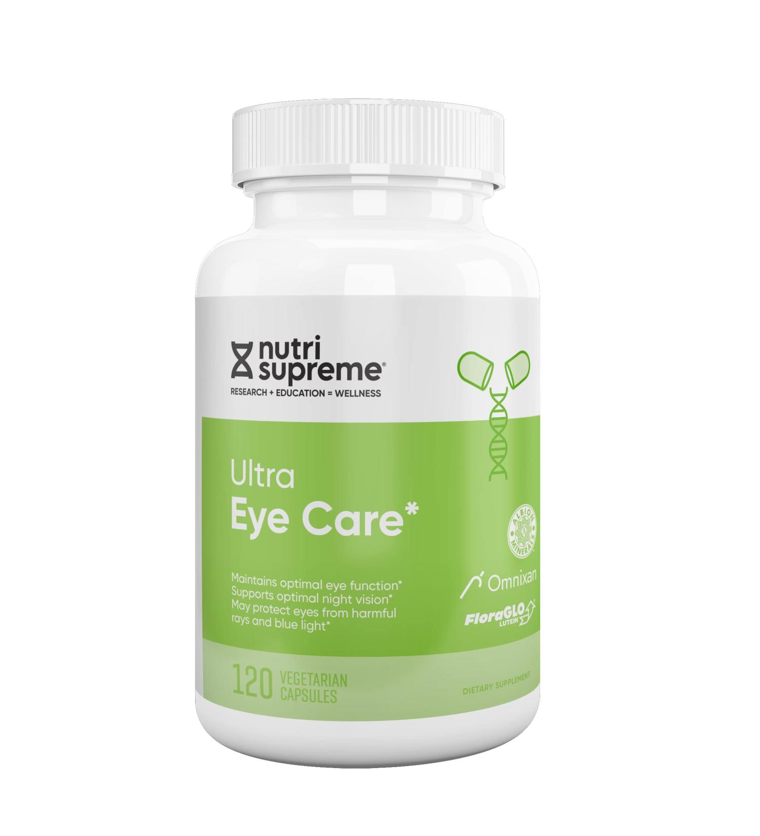Nutri Supreme Research Ultra Eye Care with Lutein for Eye Health and Wellness 120 Vegetarian Capsules Kosher