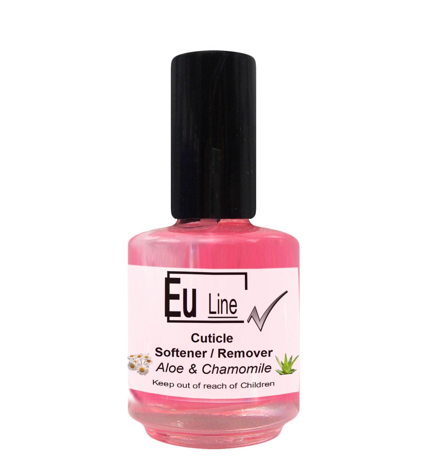 Euro Line Cuticle Remover Aloe & Chamomile Softener 15ml Salon Acrylic Preparation Liquid Nail Salon Treatment