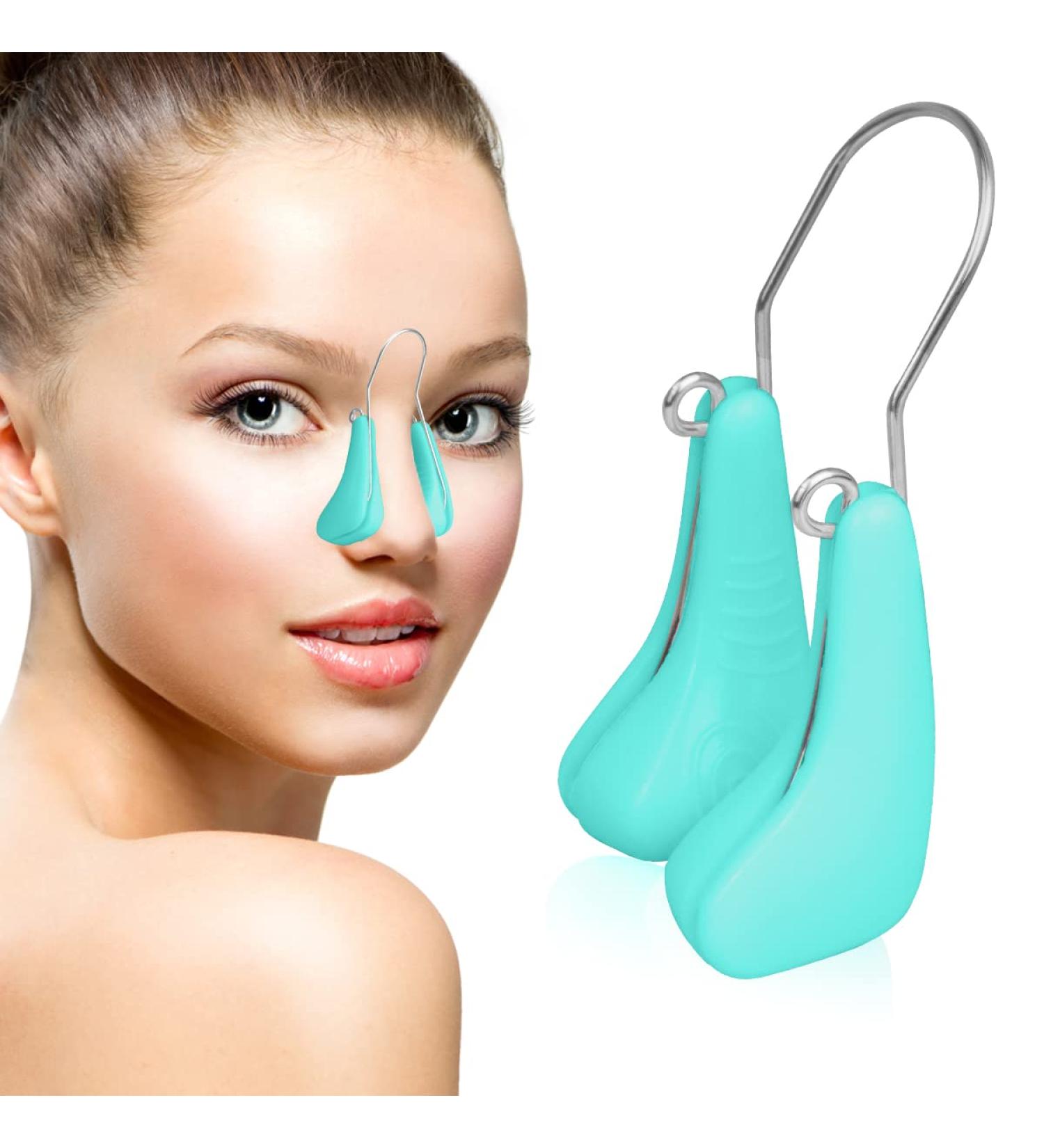 FERNIDA Nose Shaper Clip | Soft Silicone Nose Straightener for Wide Noses | Pain-Free Reshape & Slimmer | Sky Blue - Buy Online on GoSupps.com