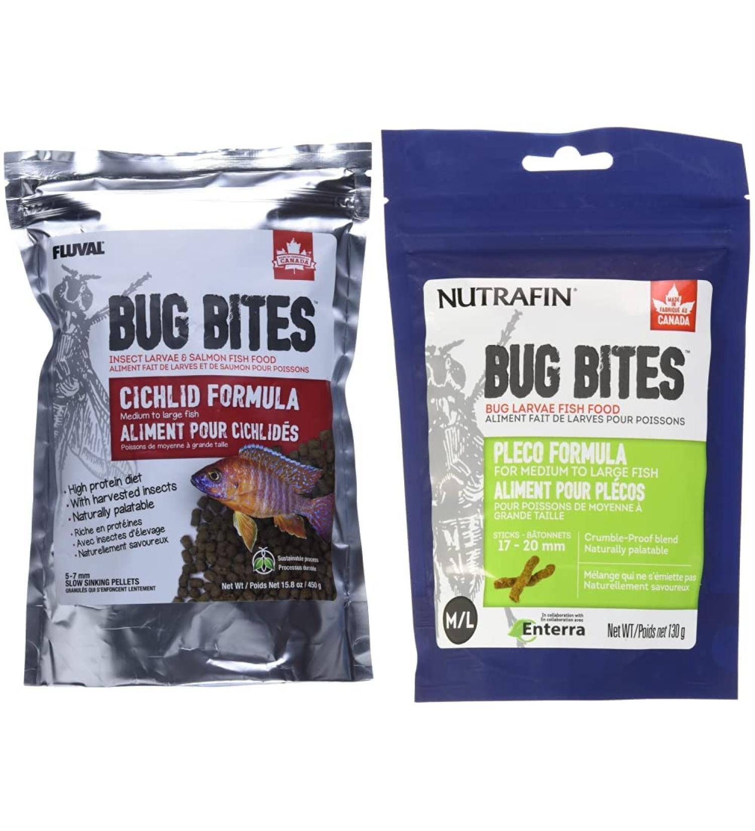 Nutrafin Bug Bites Cichlid Formula + Nutrafin Bug Bites Pleco Formula (17-20 mm Sticks) - Buy Online on GoSupps.com