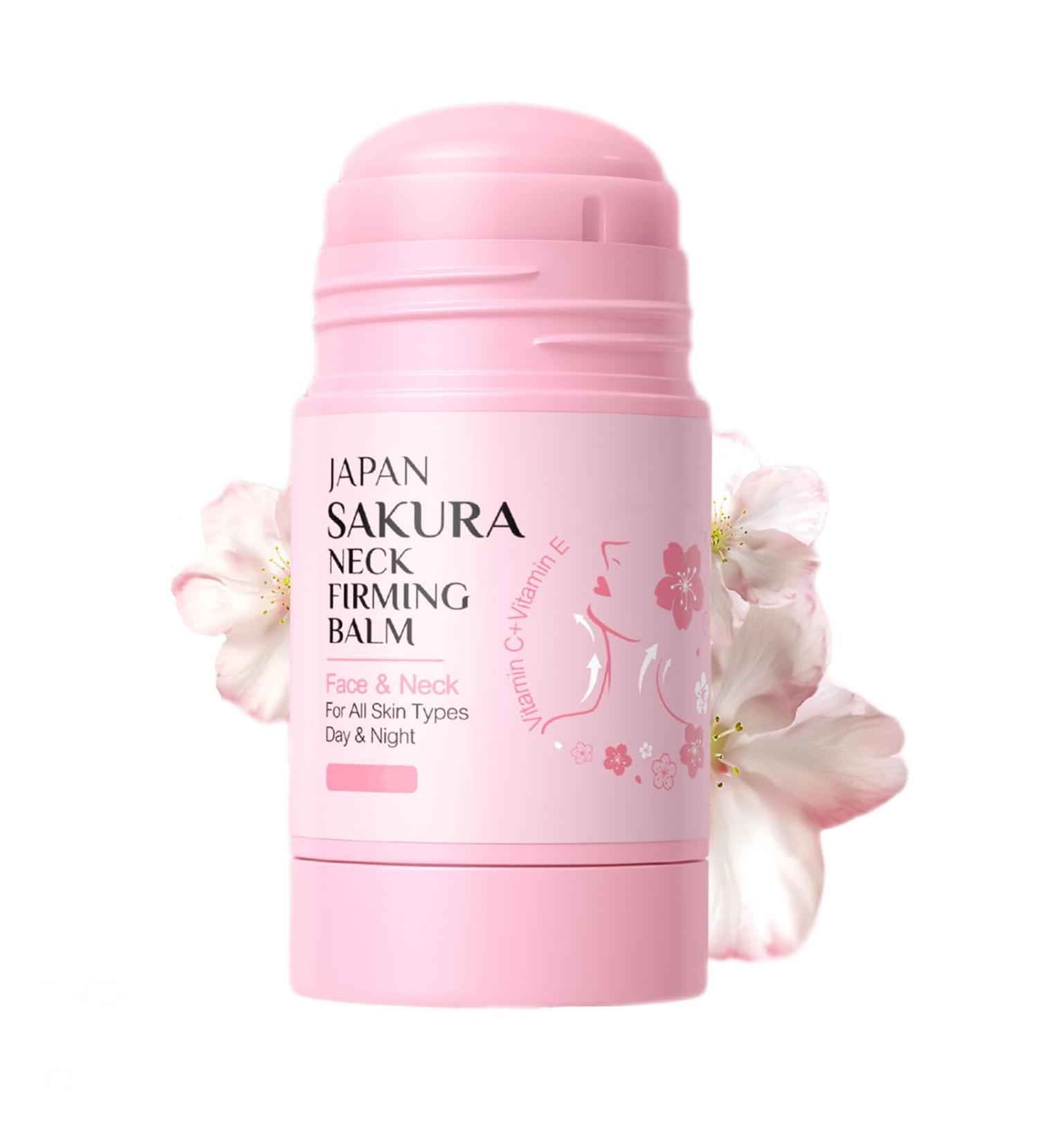 Cherry Blossoms Neck Firming Cream Stick Anti-Wrinkle Firming Moisturizing for Neck & Face Balm with Vitamin C Tightening for Wrinkles Double Chin Sagging Skin Reduce Fine Lines - Buy Online on GoSupps.com
