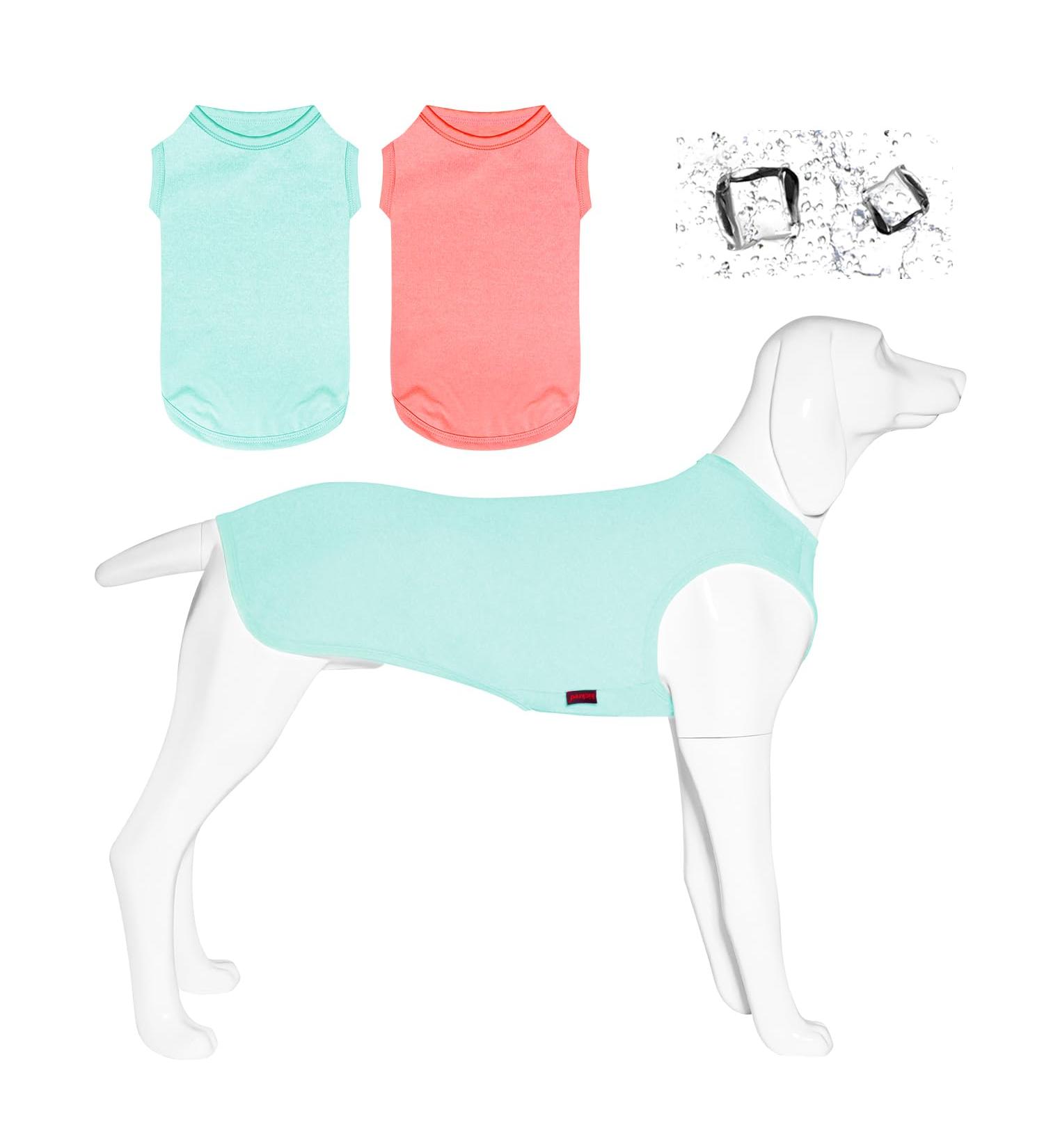 Kickred 2 Pack Dog Shirts - Fast Drying Sleeveless Vests for All Dogs | Breathable Light Blue & Candy Pink Pet Tank Tops - Buy Online on GoSupps.com