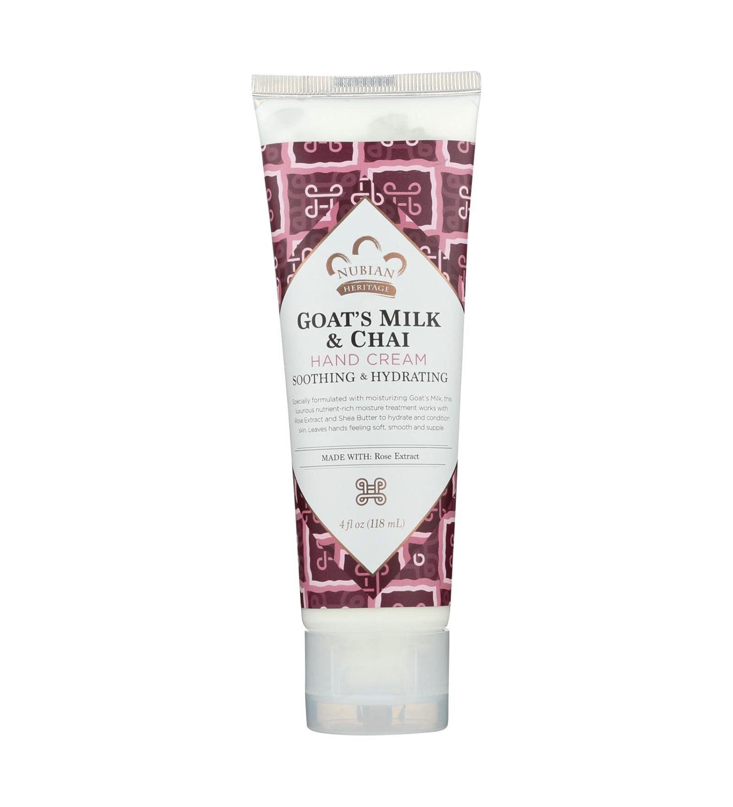 Nubian Heritage Hand Cream Goat's Milk & Chai 4 fl oz (118 ml)