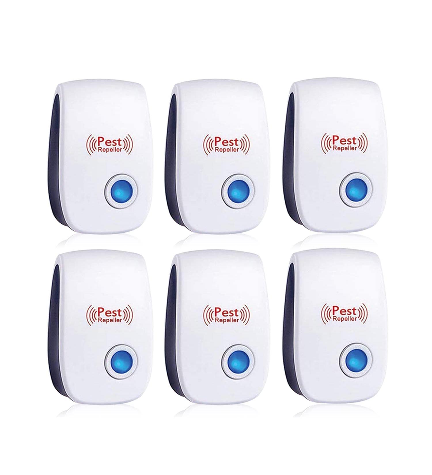 6 Pack Ultrasonic Pest Repeller - Electronic Plug-in Sonic Control for Insects, Rodents, and Bugs - Home, Office, Warehouse, Hotel - Repels Roaches, Ants, Mice, Mosquitoes, Spiders - Buy Online on GoSupps.com