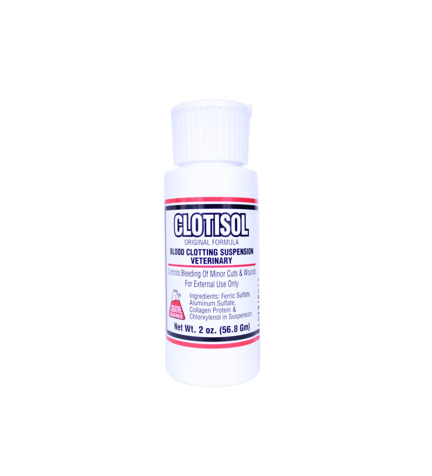 Clothisol Blood Clotting Suspension 2 oz - Stop Bleeding in Pets from Cuts & Wounds - Ideal for Nail & Beak Trims - Dogs, Cats, Birds, Exotics - Buy Online on GoSupps.com