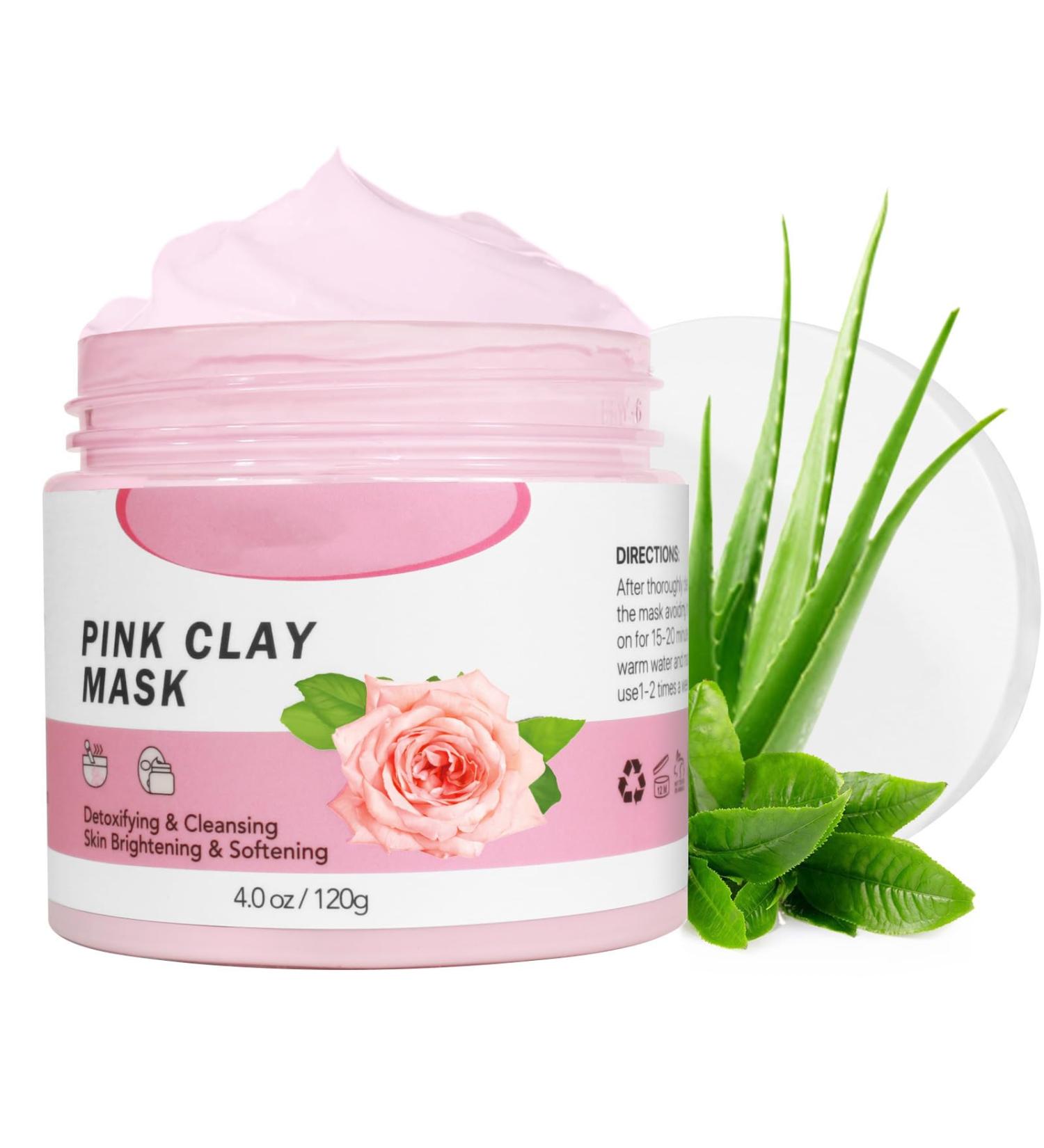 Rose Clay Mask - Mud Mask for Pore Clearing - Face Masks Skincare for Women - Mud Face Mask for Deep Cleansing Refining Pores - Reduce Acne & Dark Spots - Buy Online on GoSupps.com