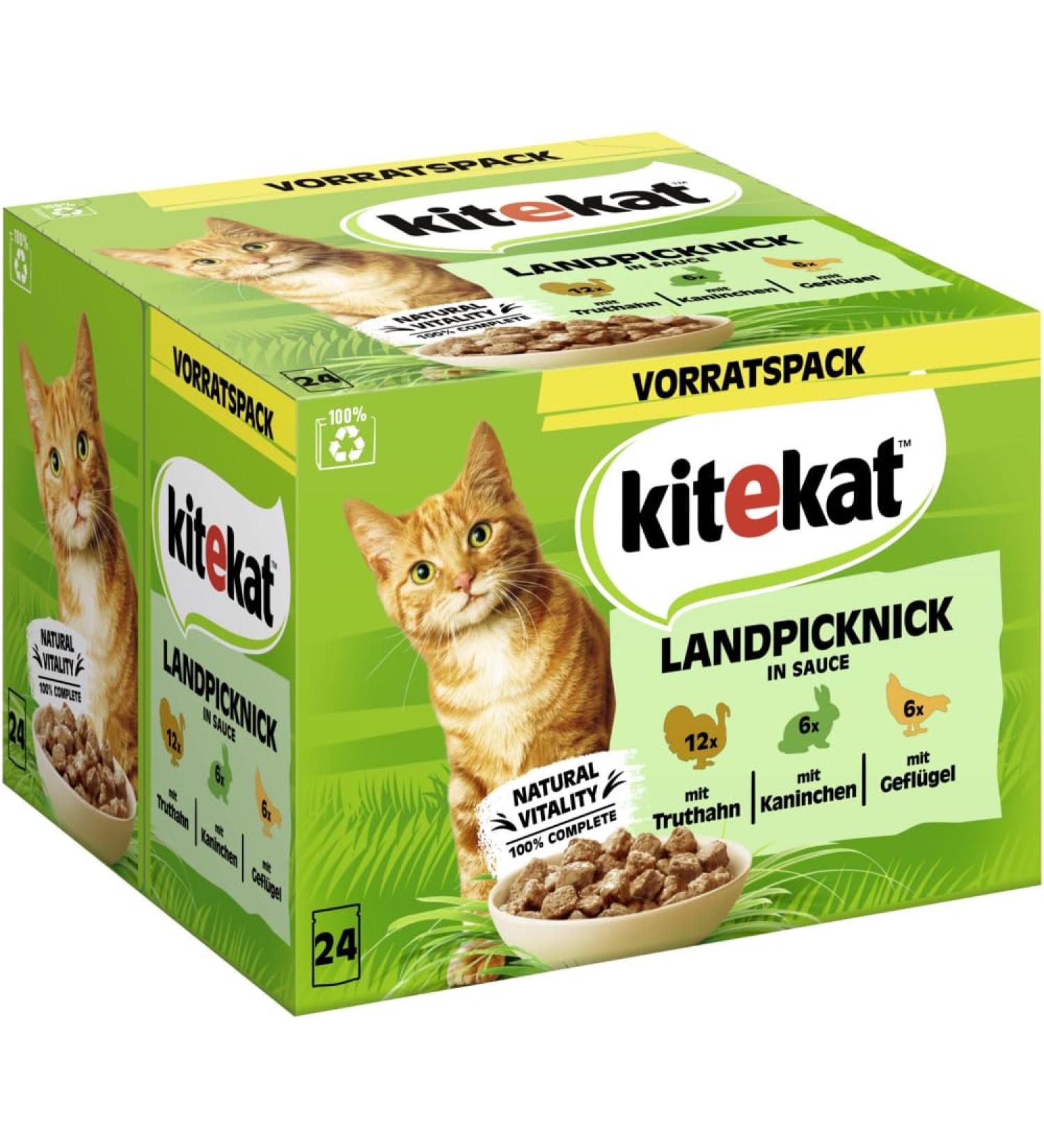 KITEKAT Pack of 24 sachets of 85g - For country picnics in sauce - Buy Online on GoSupps.com