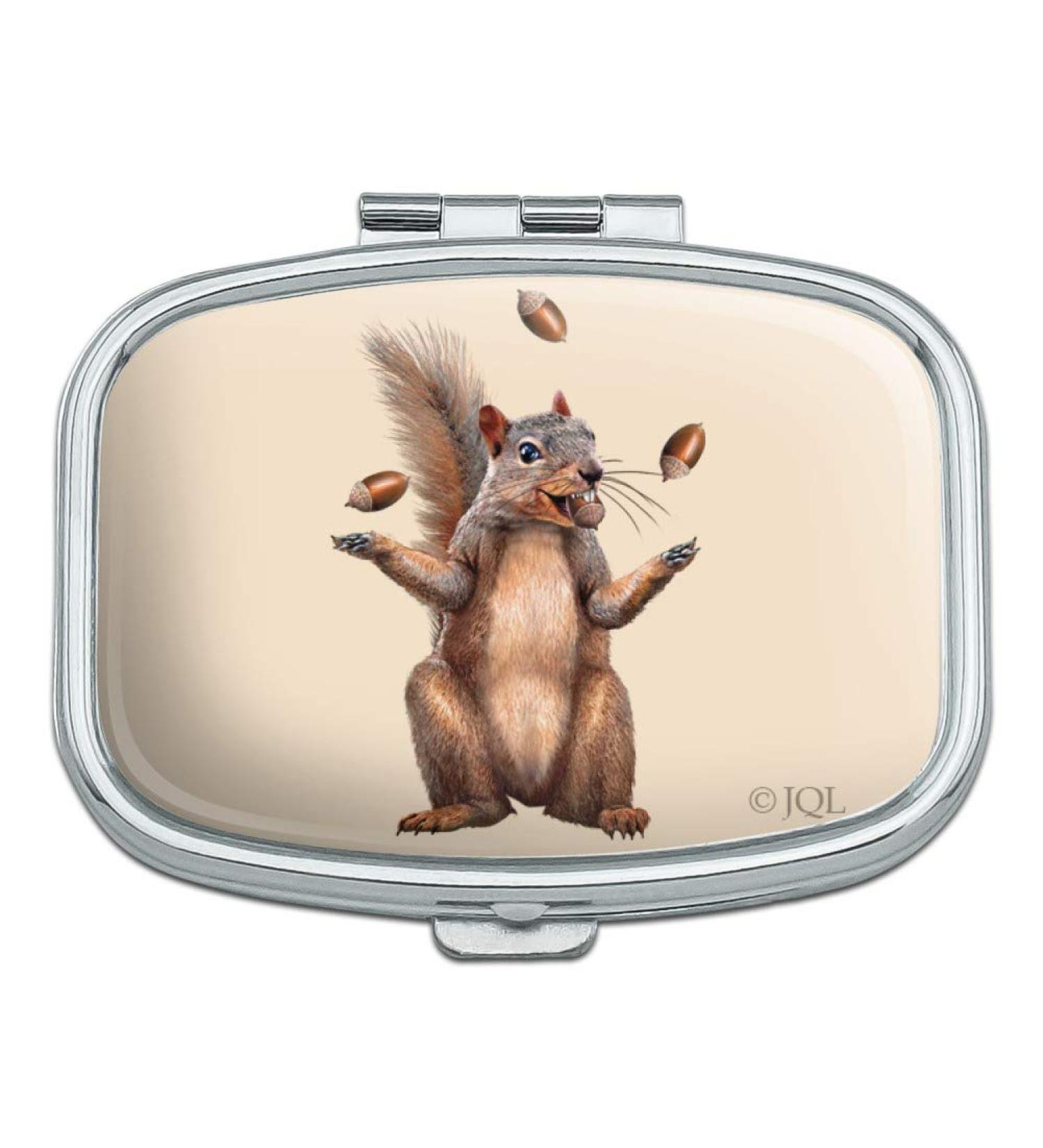 Funny Squirrel Juggling Nuts Rectangle Pill Case | Unique Trinket Gift Box for All Occasions - Shop Internationally - Buy Online on GoSupps.com