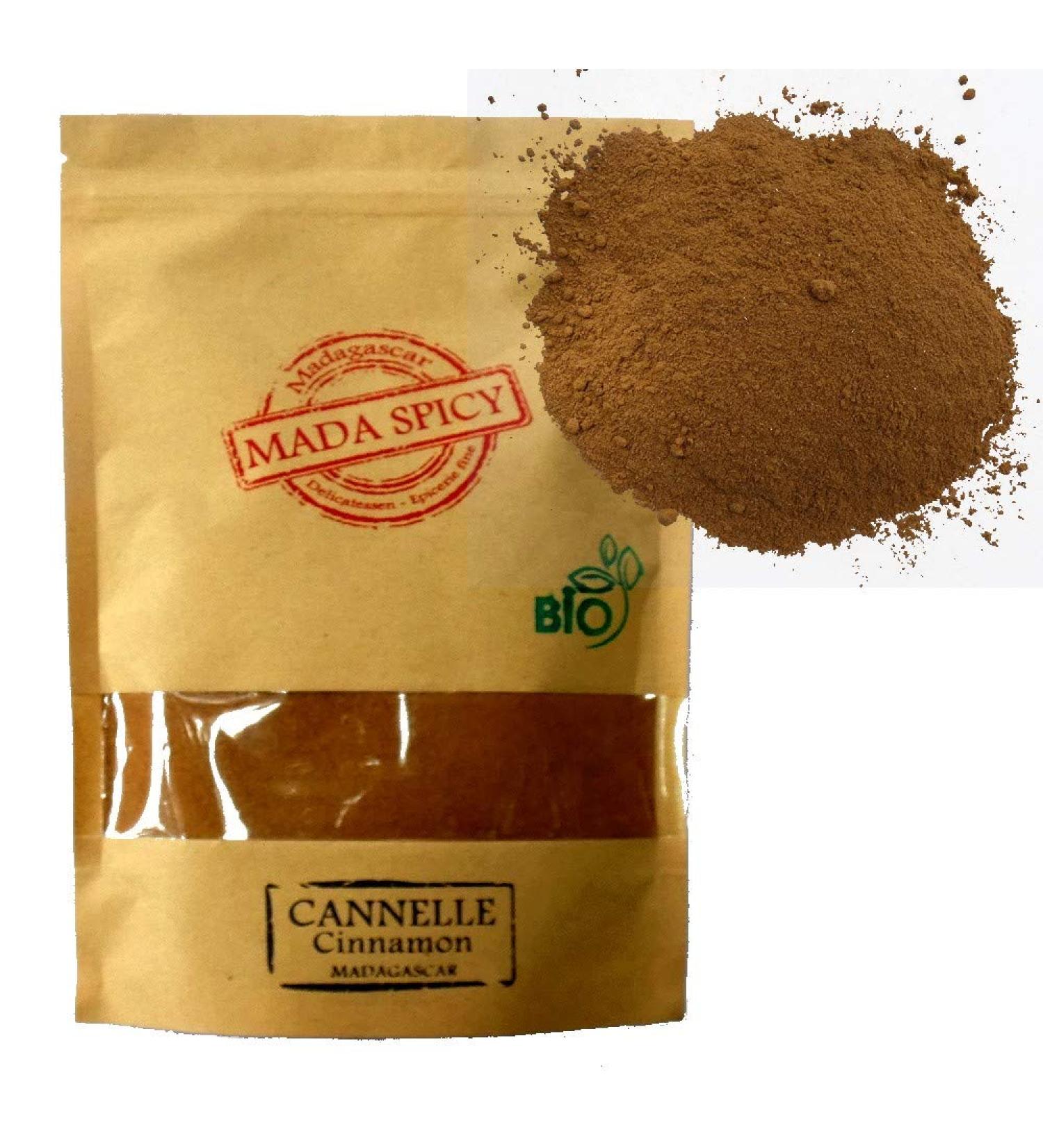 Organic Ceylon cinnamon powder 1000 g. Origin Madagascar food zip bag. - Buy Online on GoSupps.com