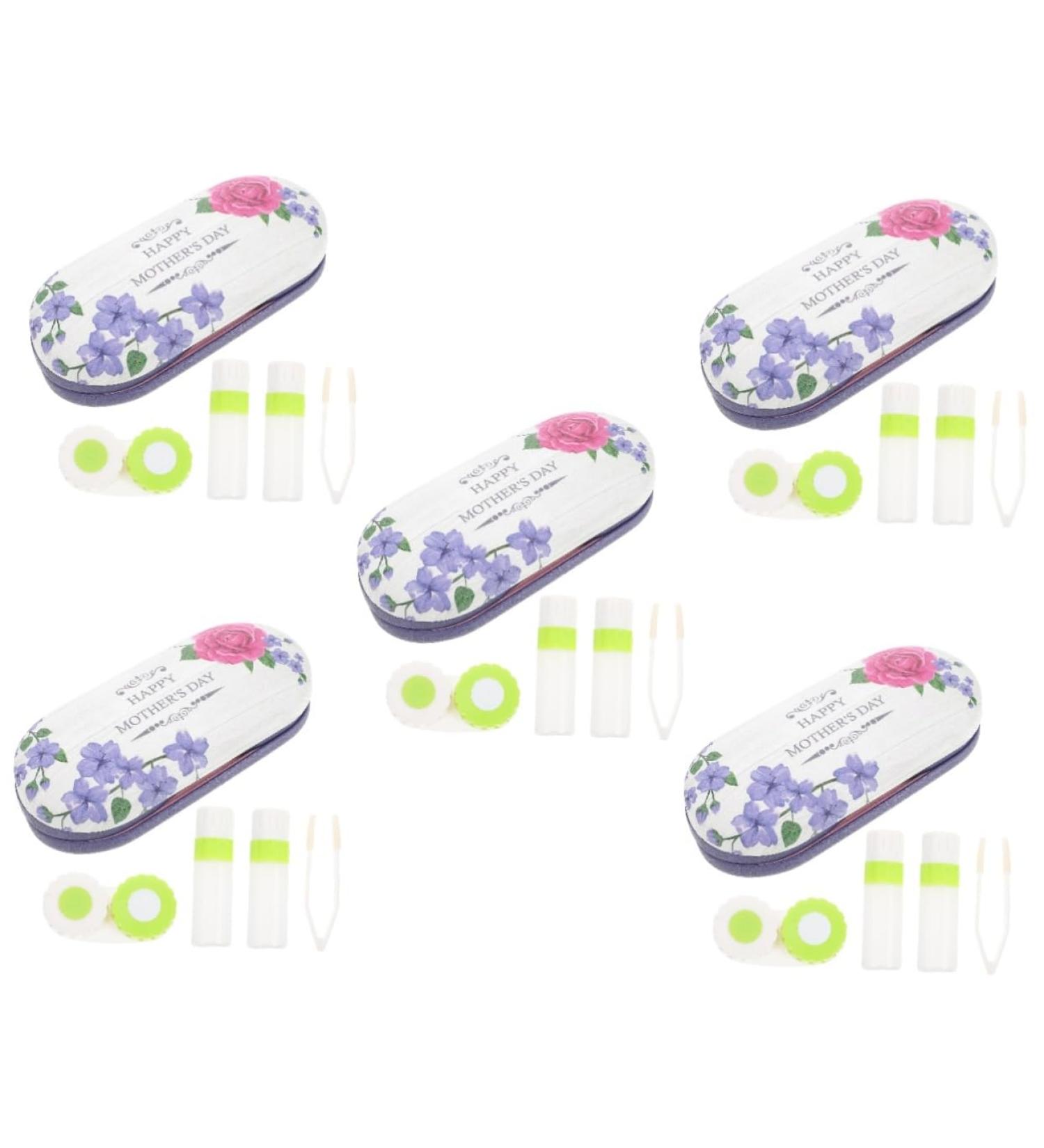 Solust Double-Layer Glasses Case - Stylish Organizer for Travel Accessories | Replaceable Storage Box & Contact Lens Solution Holder | Filigree Design with Outside Bracket - Buy Online on GoSupps.com