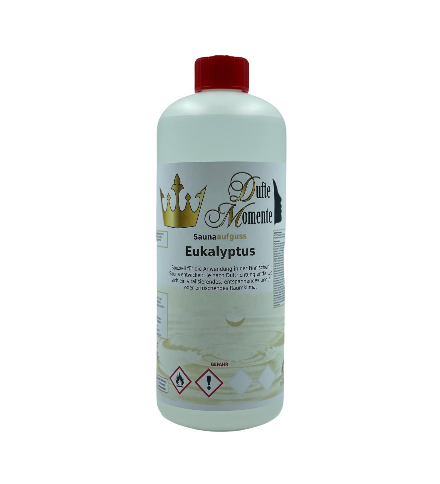 Sauna Infusion Concentrate Eucalyptus - 1L HDPE Bottle with Dropper Cap & Child Safety Lock | Premium Aromatherapy - Buy Online on GoSupps.com