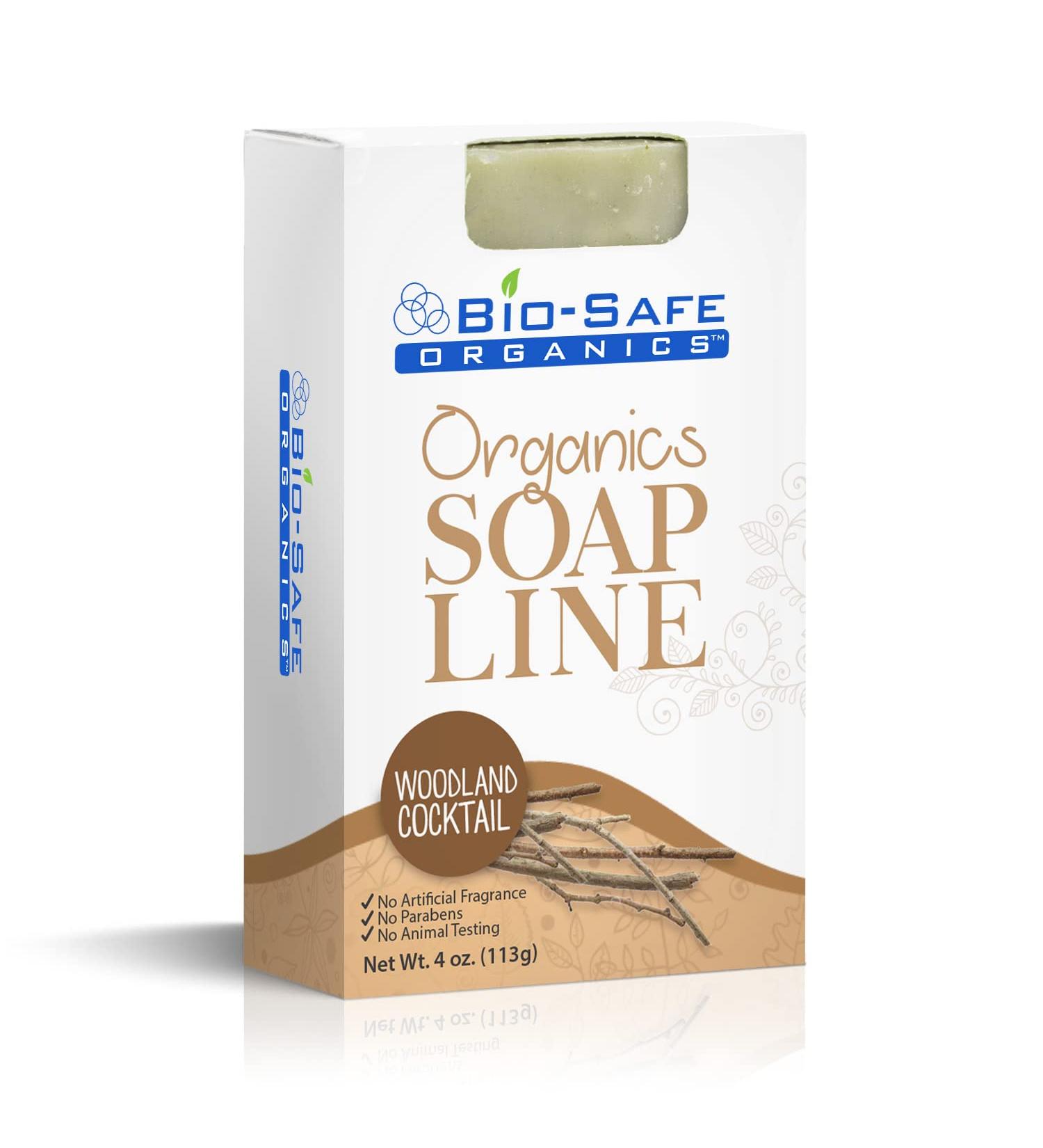 Organic Woodland Cocktail Soap | Handmade Exfoliating Shampoo Bar | 100% Natural No GMO & SLS | Refresh & Rejuvenate | Woodsy Scent | Bio-Safe Organics 4 oz - Buy Online on GoSupps.com