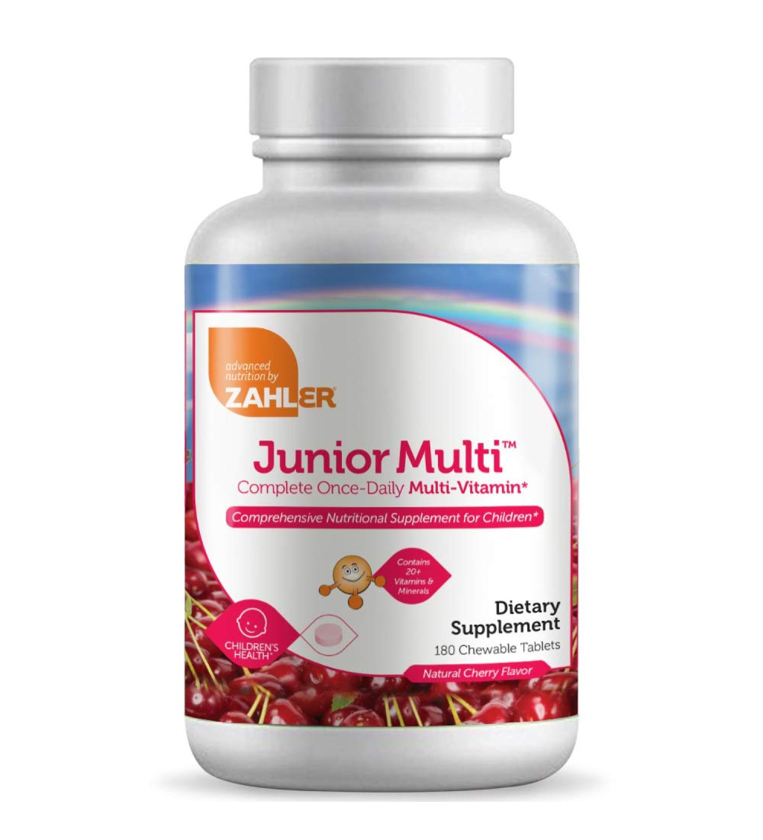 Zahler Junior Complete One-Daily Multi-Vitamin - 180 Chewable Cherry Tablets - Buy Online on GoSupps.com