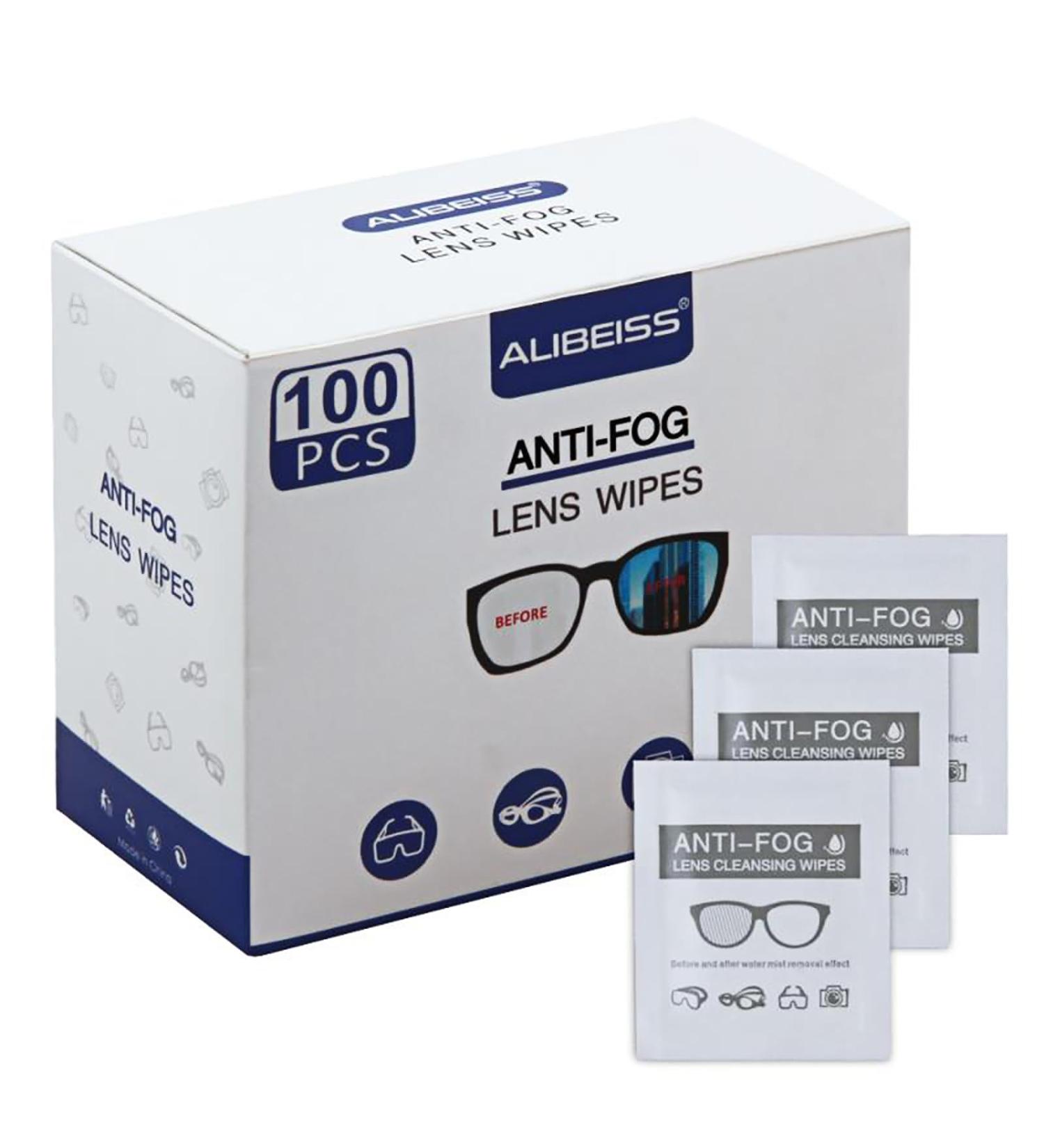 Buy Anti-Fog Lens Wipes - Pre-Moistened 6x5 Inch Wipes for Eyeglasses (100 Pack) - International Shipping Available - Buy Online on GoSupps.com