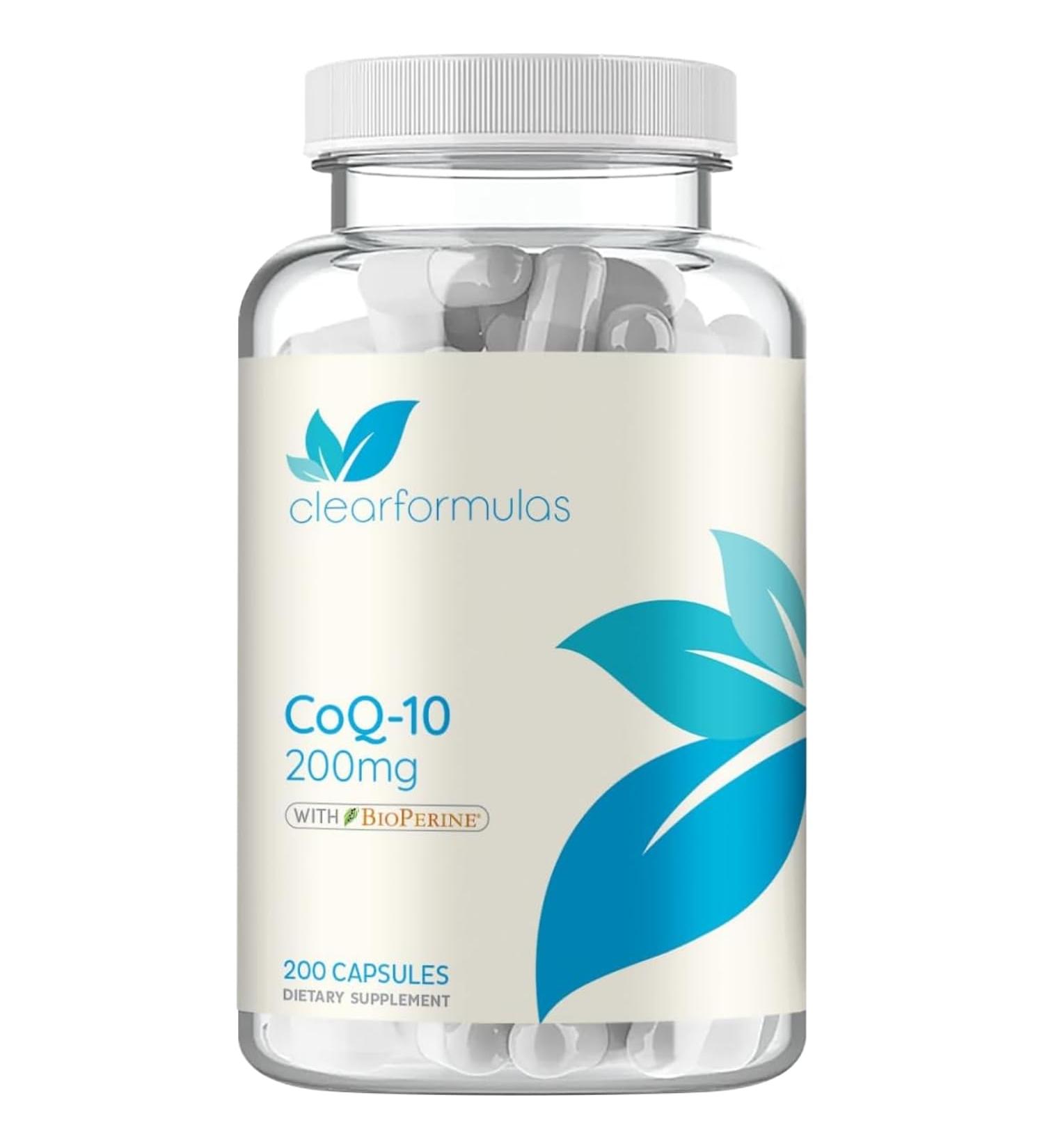 CoQ10 200mg with BioPerine - Enhanced Absorption Coenzyme Q10 200mg Potent Antioxidant for Heart Energy and Aging Support - High Stability CoQ10 Ubiquinone Caps - Made in a cGMP US Lab (200 Servings) - Buy Online on GoSupps.com