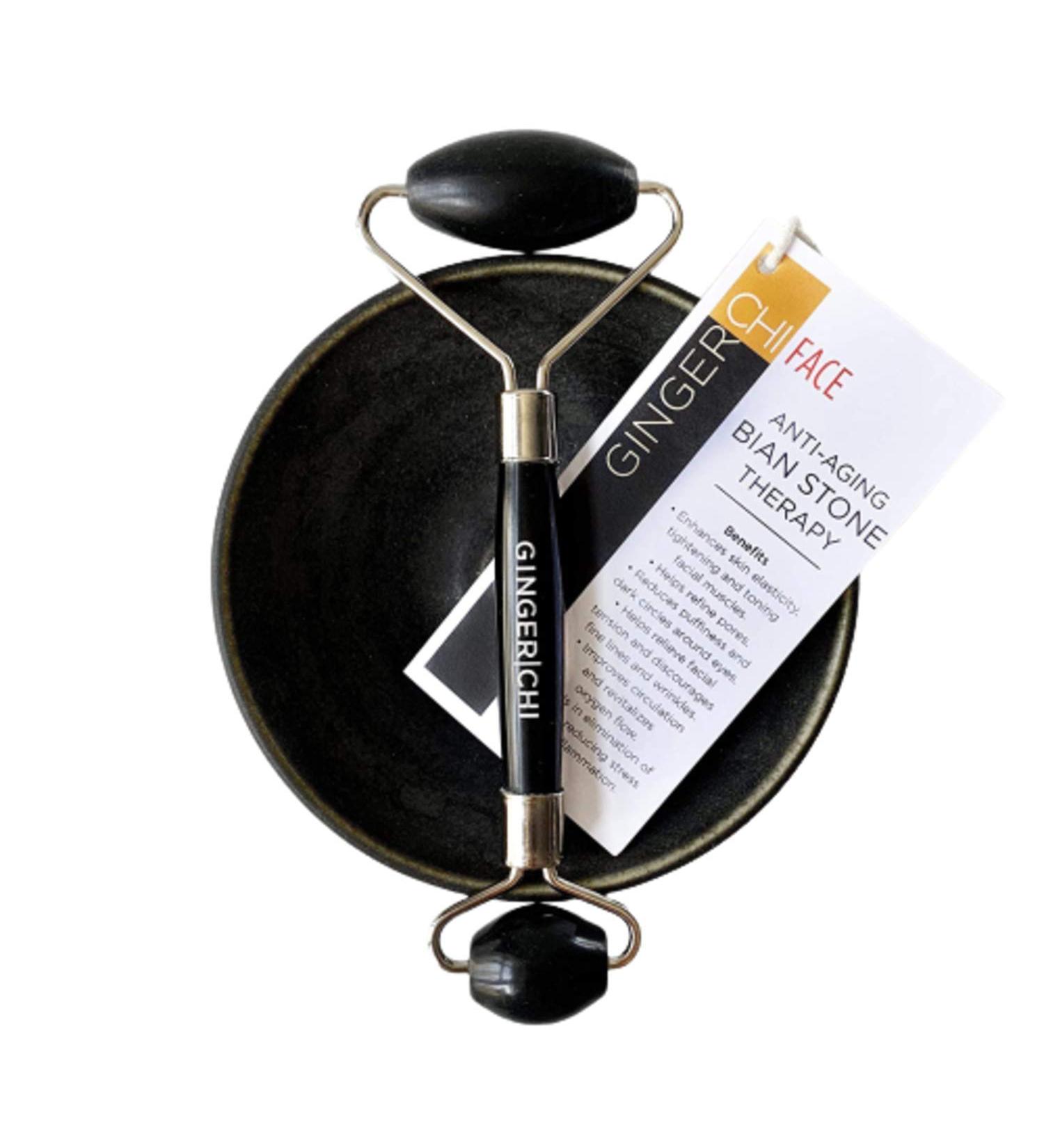 GingerChi Bian Stone Roller for Face - Anti Aging & Wrinkle-Free | Lymphatic Massage for Eye, Neck & Body | Reduce Eye Puffiness & Enhance Skin Elasticity - Buy Online on GoSupps.com