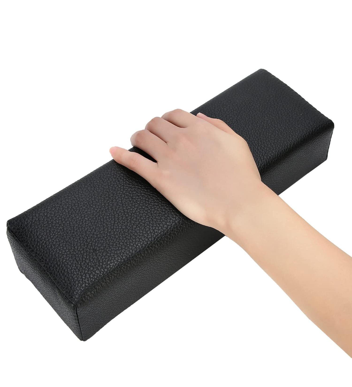 Merterfly Pebbled Grain Leather Arm Rest for Nail Techs - Sturdy Manicure Cushion Holder for Salon Nail Art (Black) - Buy Online on GoSupps.com