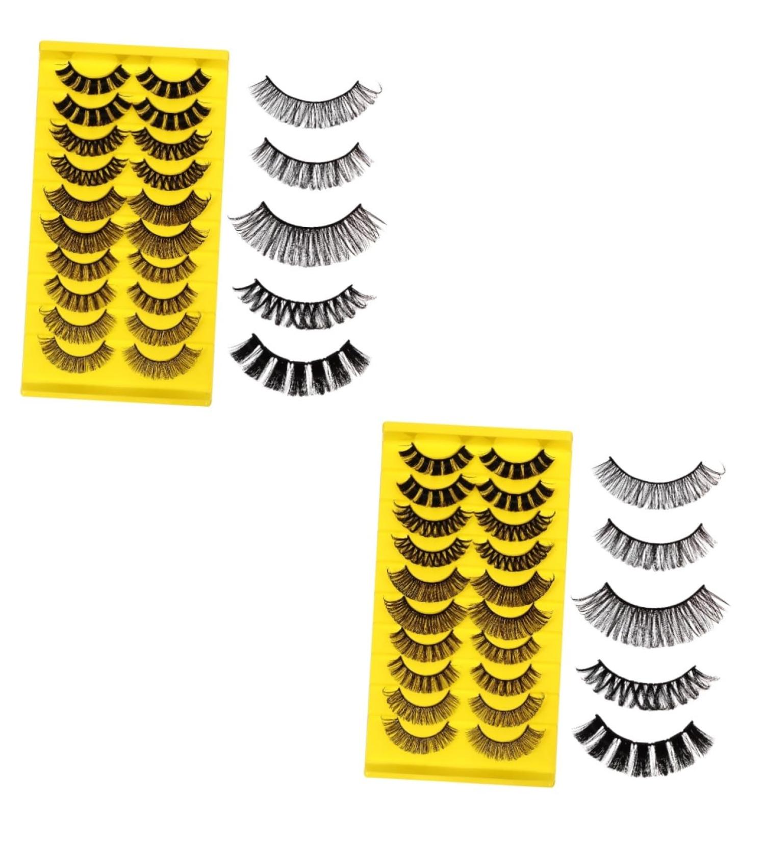 Beaupretty 20 Pairs Eyelashes Masquerade Eyelash Fake Lashes Magnetic Eye Lashes Adhesive Eyelash Clear Lash Band Makeup Accessories False Lashes Wispy Fiber Makeup Tools Vacation Fluffy - Buy Online on GoSupps.com