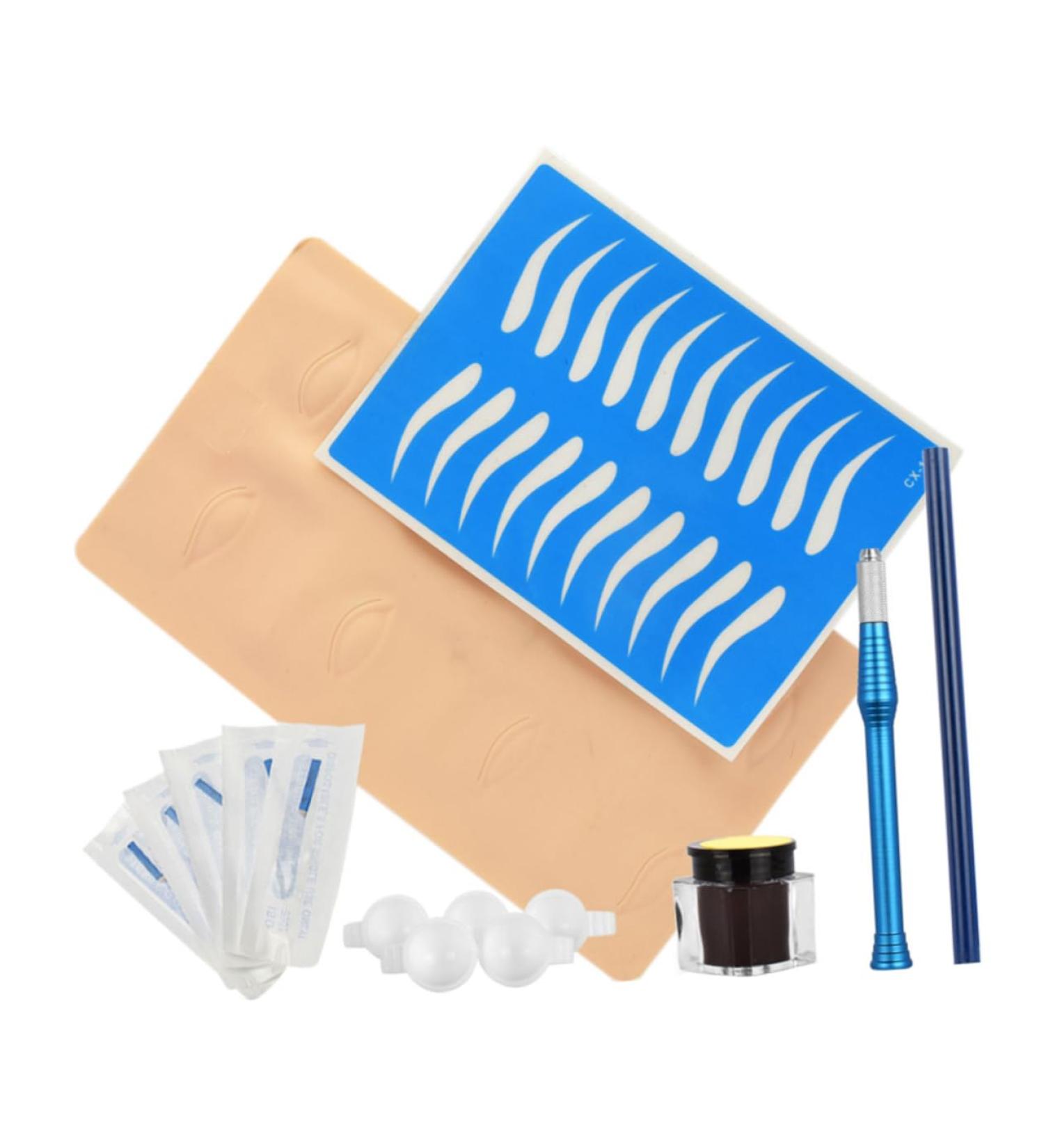 Housoutil Embroidery Kit Coffee Pigment Blue Eyebrow Kit Microblading Ink Embroidery Pencil & D Eye and Manual Dark Suit - Buy Online on GoSupps.com