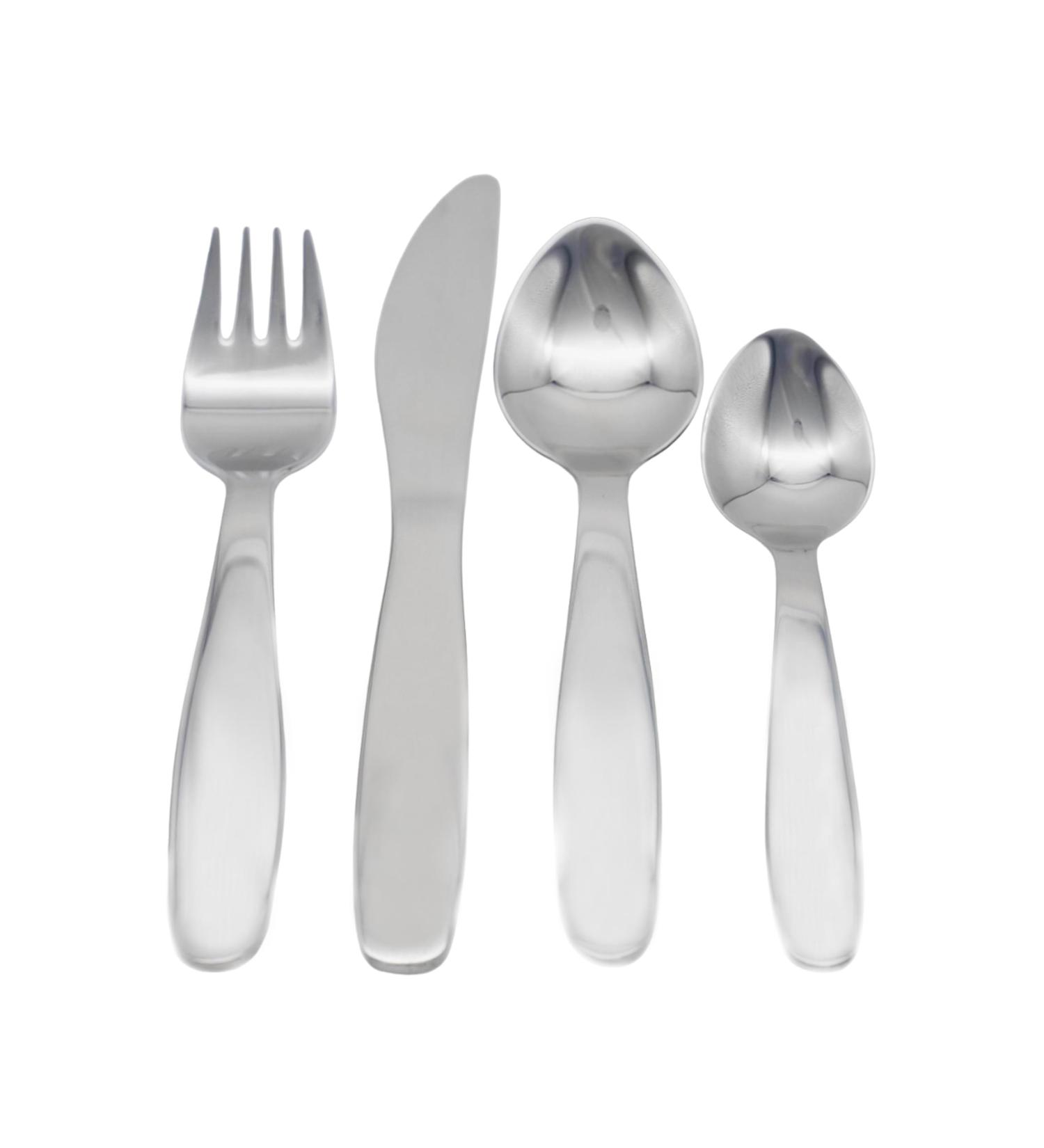 Laublust Children's Stainless Steel Cutlery Set - 4-Piece Baby Dishes | Ideal Gift for Kids | Durable Baby Eating Utensils - Buy Online on GoSupps.com