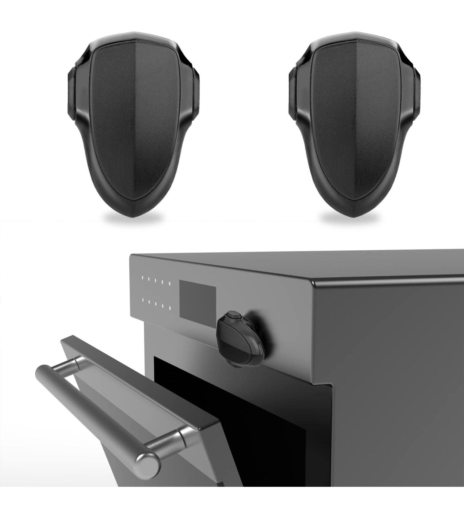 2 Pack Crosize Oven Door Locks - Childproof, Heat Resistant, Non-Toxic - Easy Install Child Safety Locks for Toddlers and Babies - No Drill, Paste Design (Black) - Buy Online on GoSupps.com
