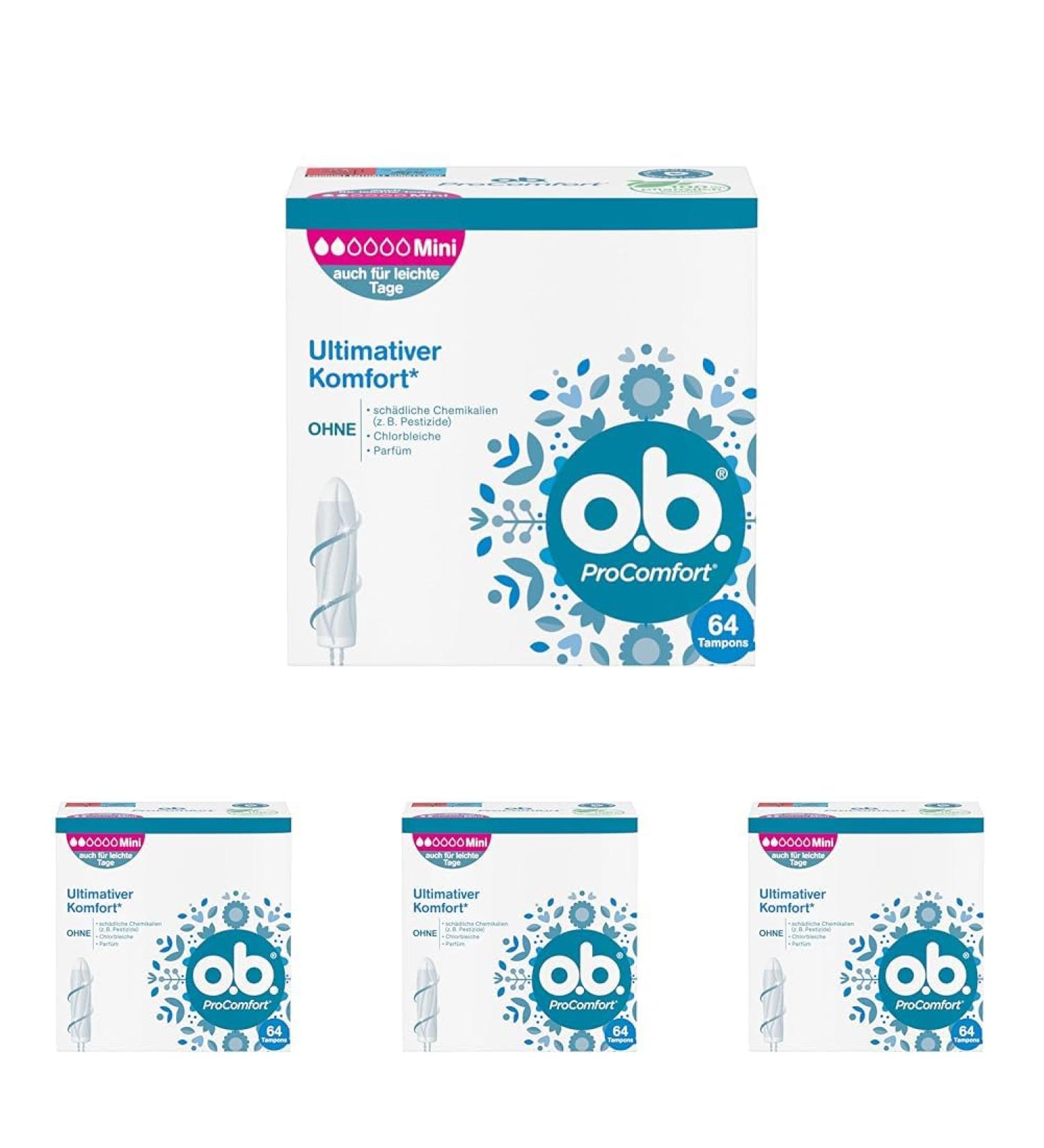 Buy if.PROCOMFORT MINI Tampons - Light to Medium Days Dynamic Fit Technology Sylkouch Surface | 64 Pieces Pack of 4 - Ultimate Comfort & Reliable Protection - Buy Online on GoSupps.com