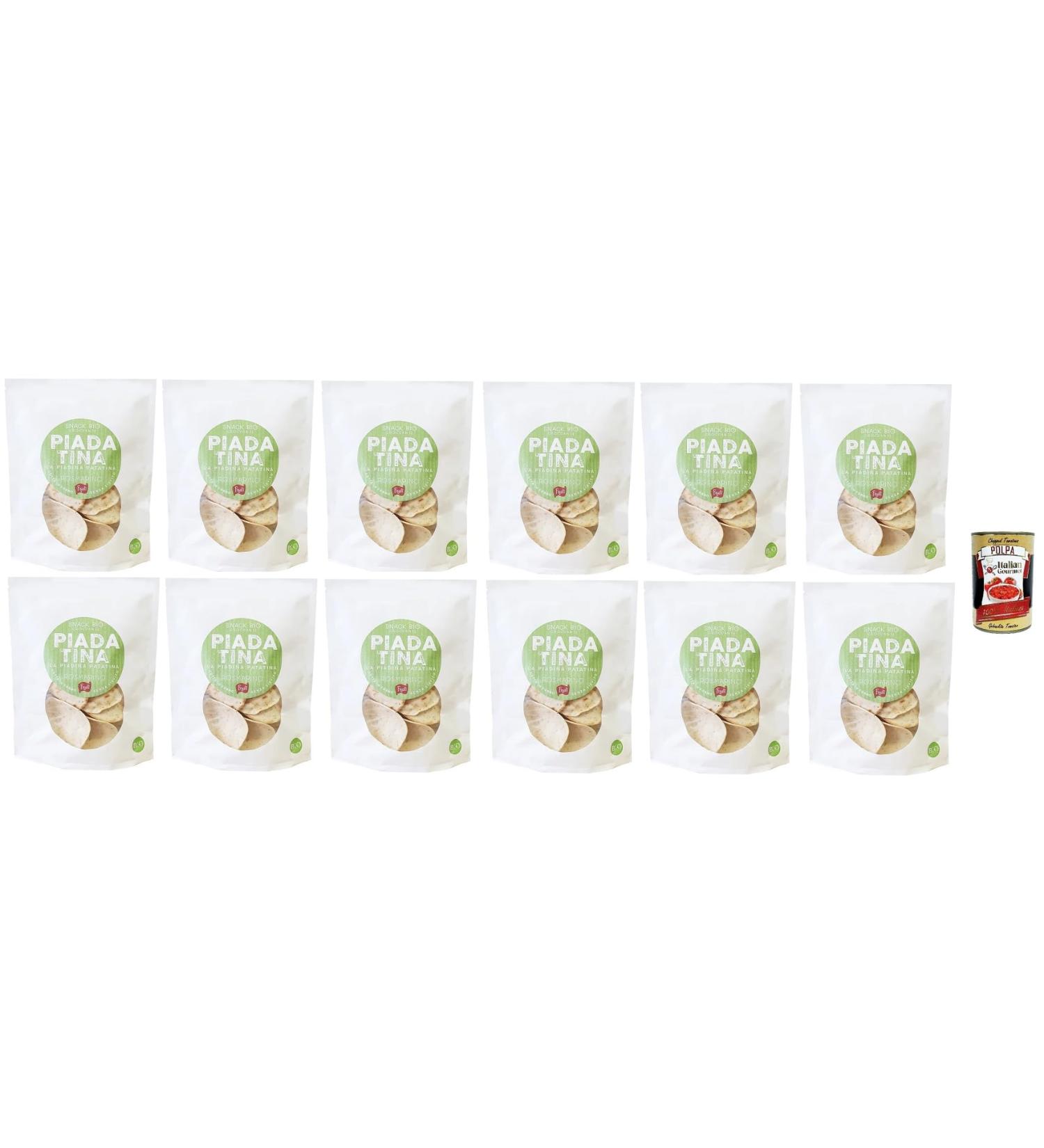 Italian Gourmet E.R. Figuli Lot of 12 piadatines with organic rosemary 100 g + Italian Gourmet Pulp 400 g - Buy Online on GoSupps.com