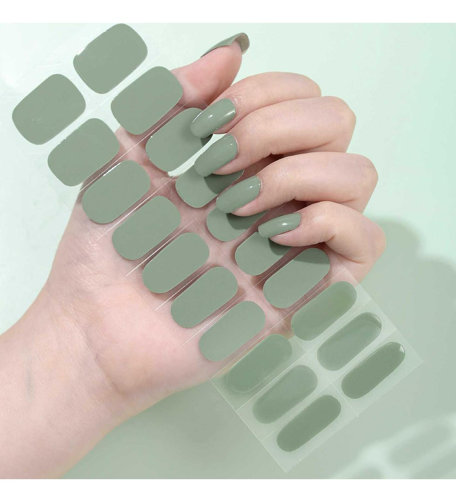 Buy CBOIC 22PCS UV Gel Nail Film - Semi-Hardened Nail Polish Stickers in Spring Green Long-Lasting Gel Nail Films for Women & Girls - Buy Online on GoSupps.com