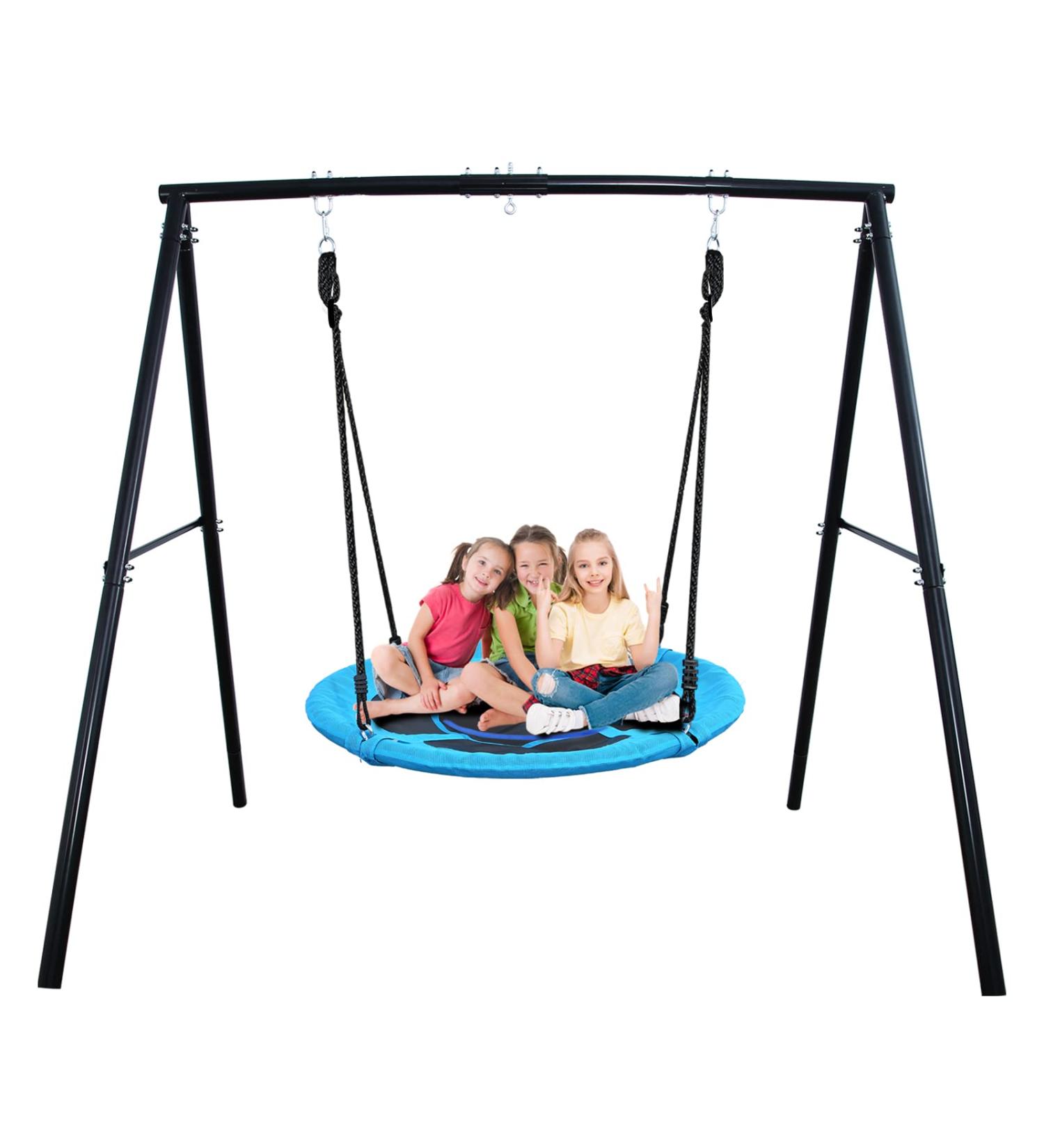 Trekassy 440lbs Swing Set with 40 Saucer Tree Swing, Swivel & A-Frame Stand - Buy Online on GoSupps.com