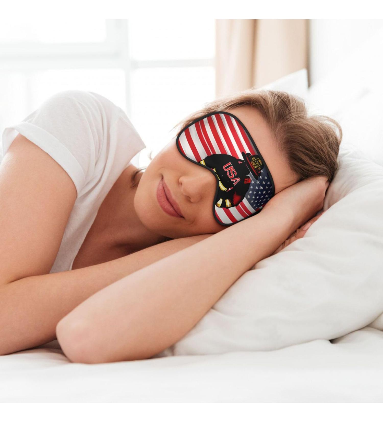 Buy Red Stripe Firefighter USA Flag Print Sleep Eye Mask - Soft Eye Cover for Travel & Naps | Perfect Gift for Men & Women - Buy Online on GoSupps.com