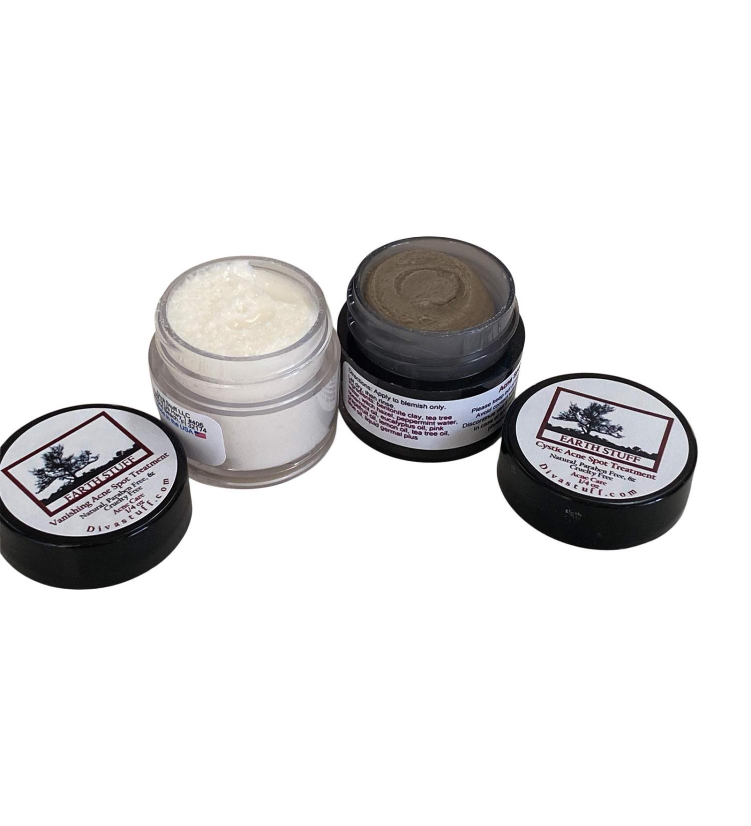 EarthyStuff Acne Spot Treatment Two Pack Vanishing Cream and Cystic Spot By Diva Stuff - Buy Online on GoSupps.com