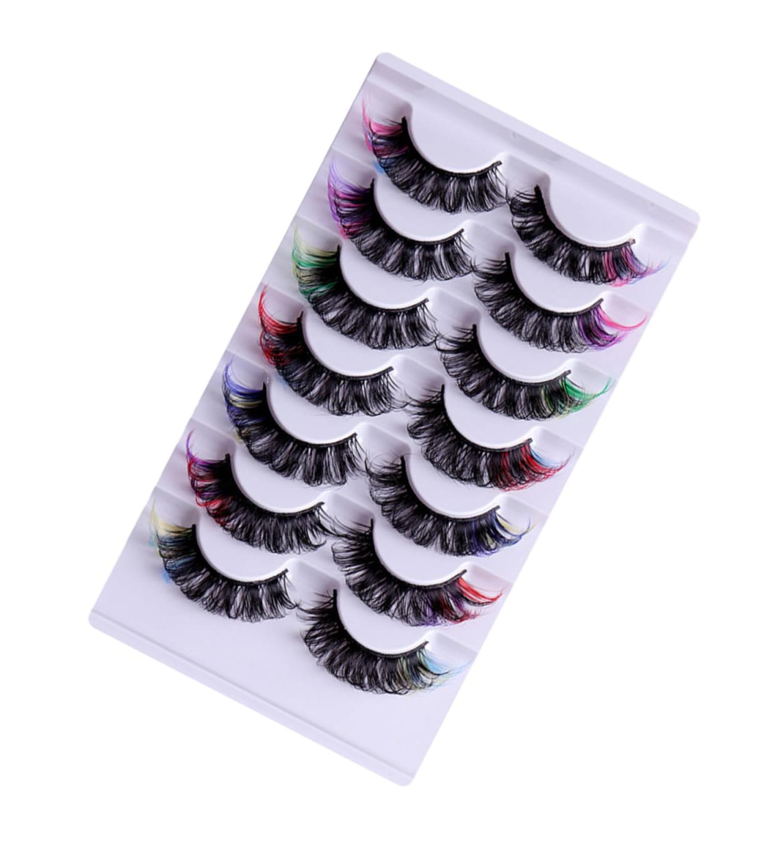 Ipetboom 7 Pairs Lash Extension Lash Clusters Cosplay Lashes Colored Eyelashes Individual Cluster Lashes Individual Lashes False Lash Women Lashes with Color Extend Chemical Fiber Dense - Buy Online on GoSupps.com