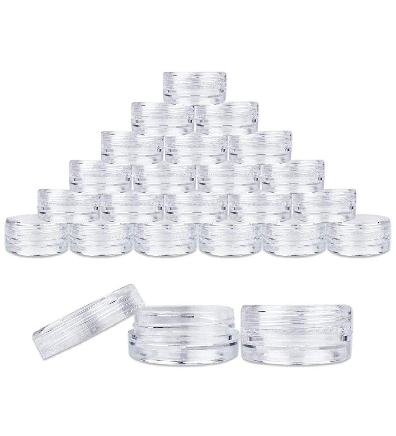 MMLC Credose 5ml Transparent Nail Art Jugs - 100PC Clear Mini Cans for Cosmetics Lip Balm & Rhinestones | International Shipping - Buy Online on GoSupps.com