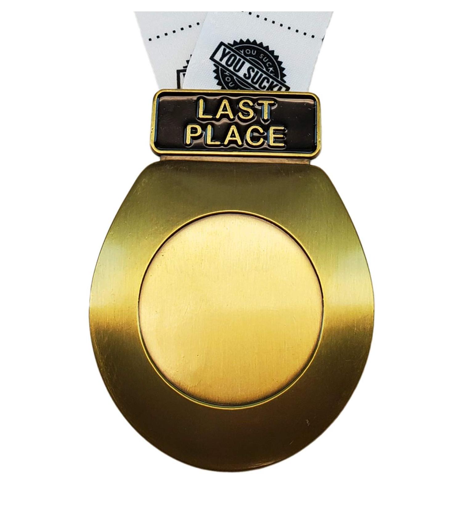 Decade Awards Last Place Toilet Seat Medal - Silver Finish | 3.25 Gold - TP Loser Neckband - Buy Online on GoSupps.com