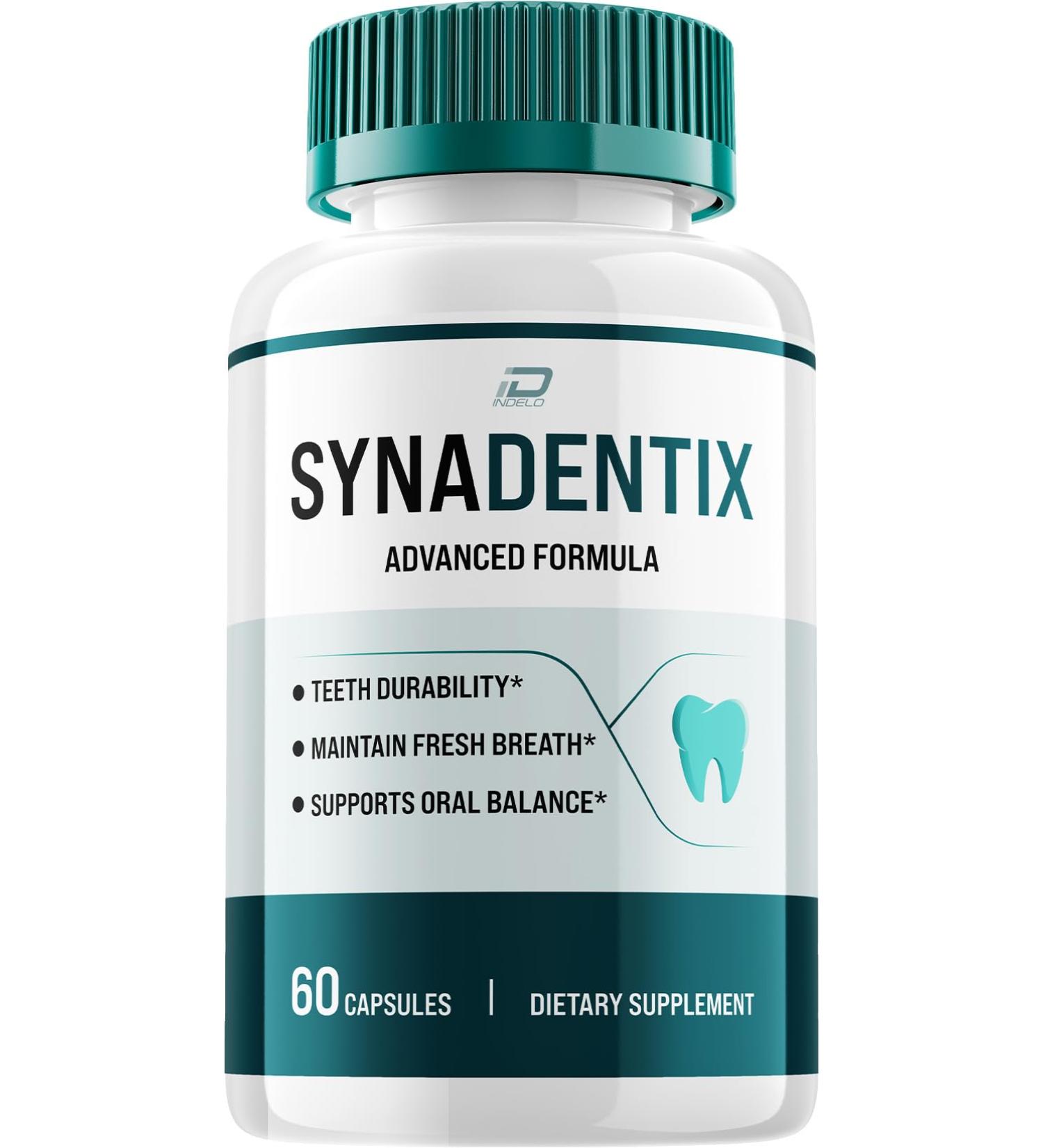 Indelo Synadentix Dental Support Capsules Syna Dentix Supplement with Oral Formula Dental Health Reviews (1 Pack - 60 Capsules) - Buy Online on GoSupps.com