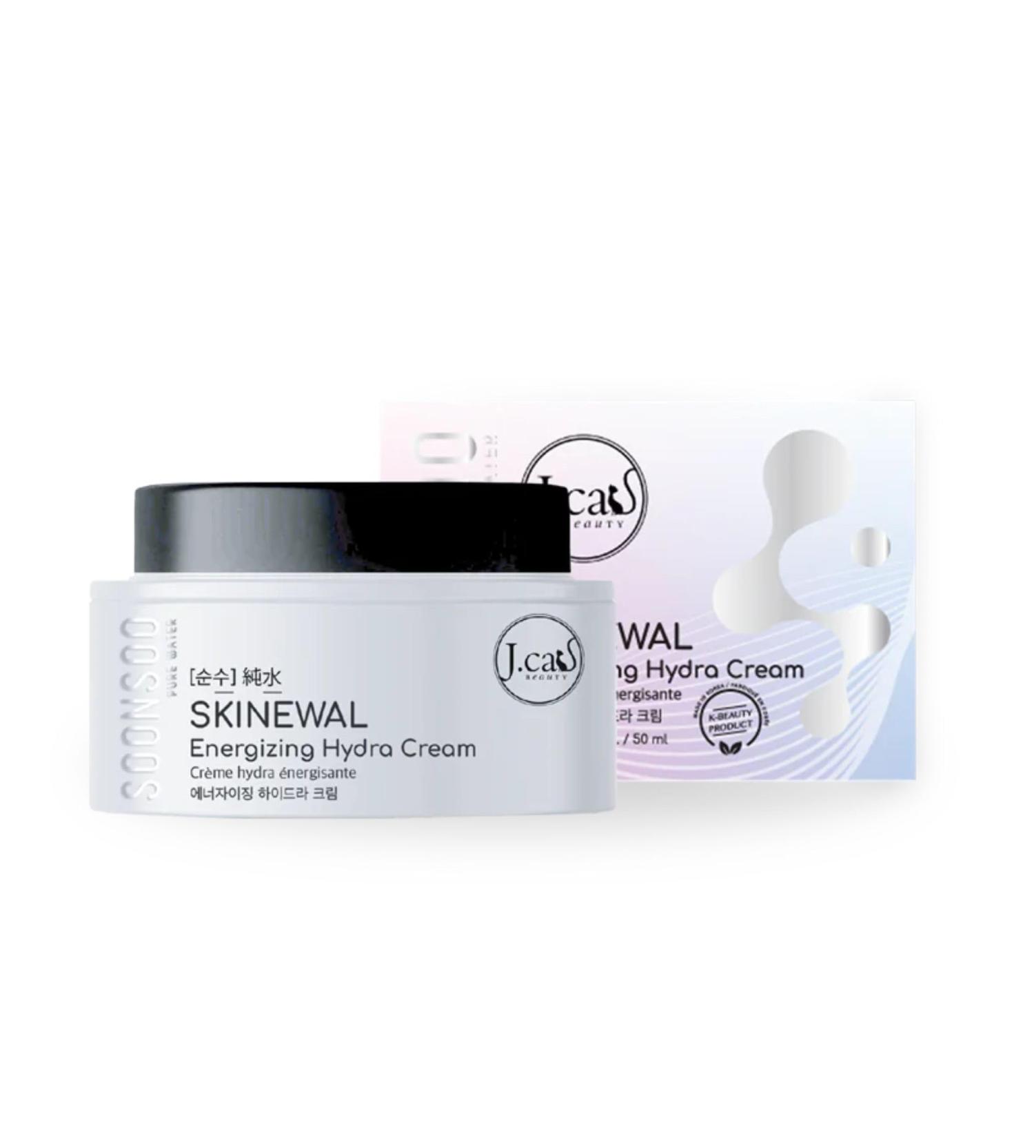 J.CAT BEAUTY Soonsoo Skinewal Energizing Hydra Cream Moisturizing Day and Night Face Cream Boosts Elasticity with Bakuchiol Centella and Shea Butter Suitable for Sensitive Skin 1.69 Fl. Oz