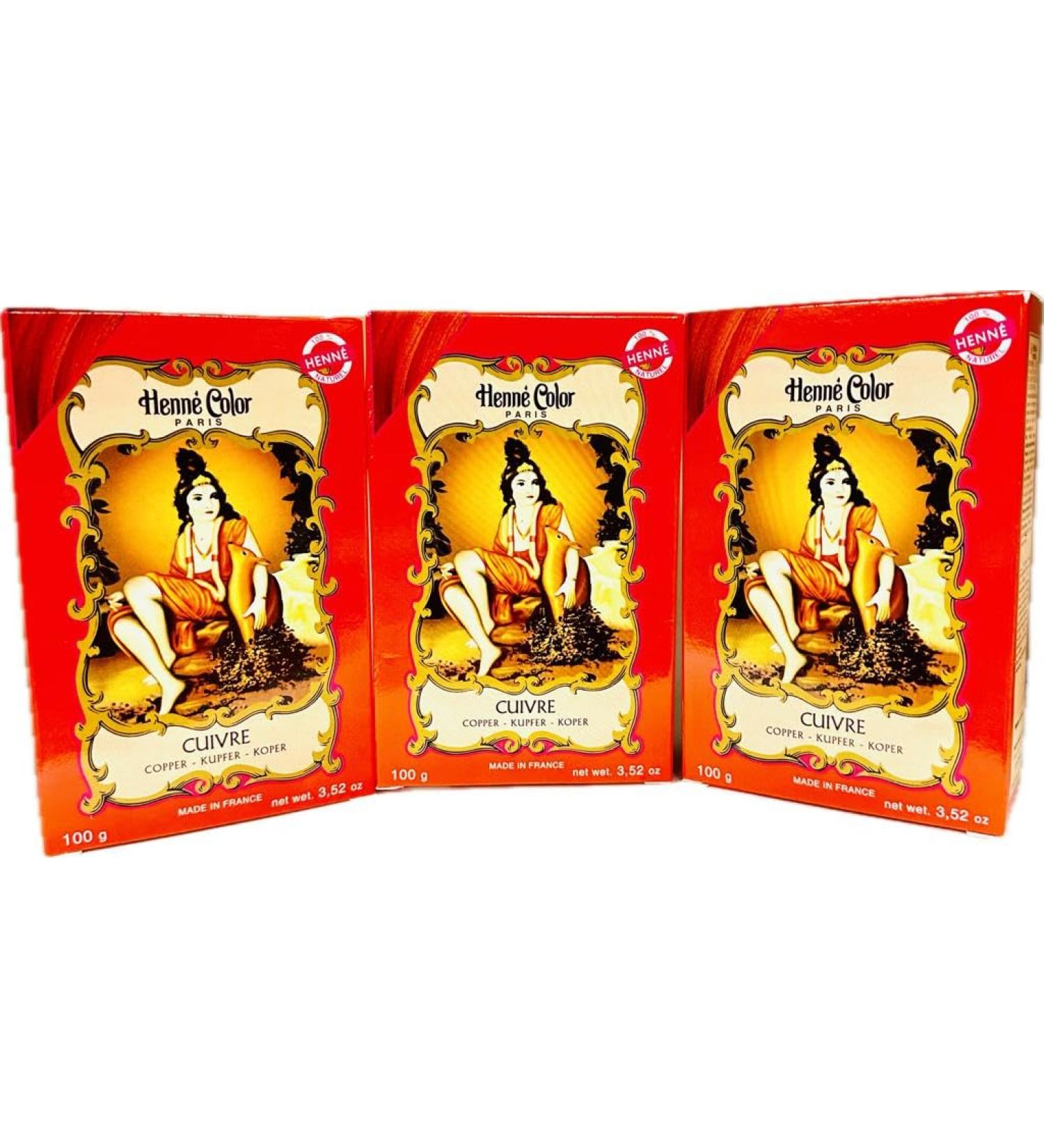 Copper Henne Color Henna Hair Dye Powder 3 x 100g Bundle with Shower Cap - Buy Online on GoSupps.com