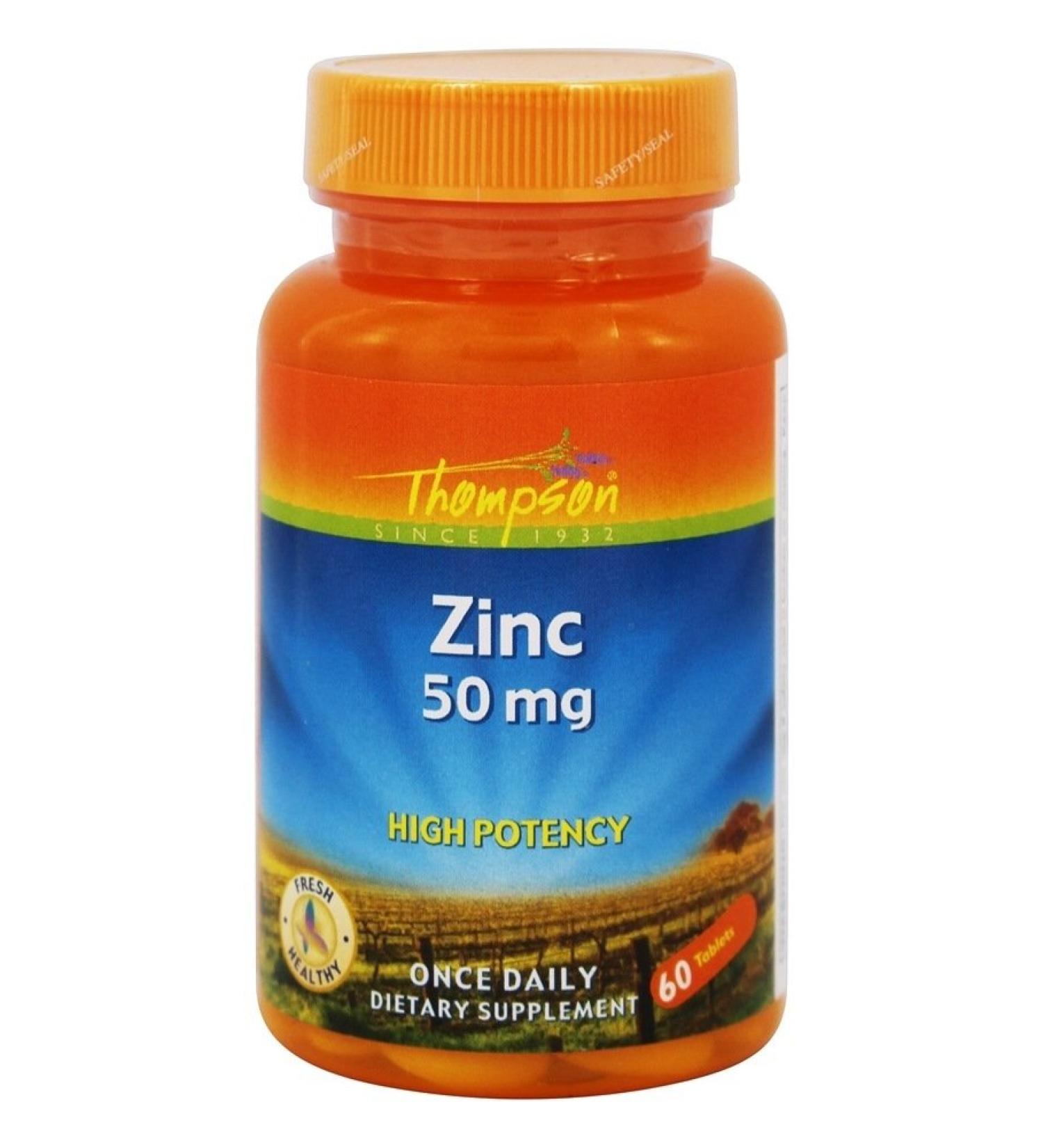 Thompson Zinc 50 mg - 60 Tablets for Immune Support & Wellness - Buy Online on GoSupps.com
