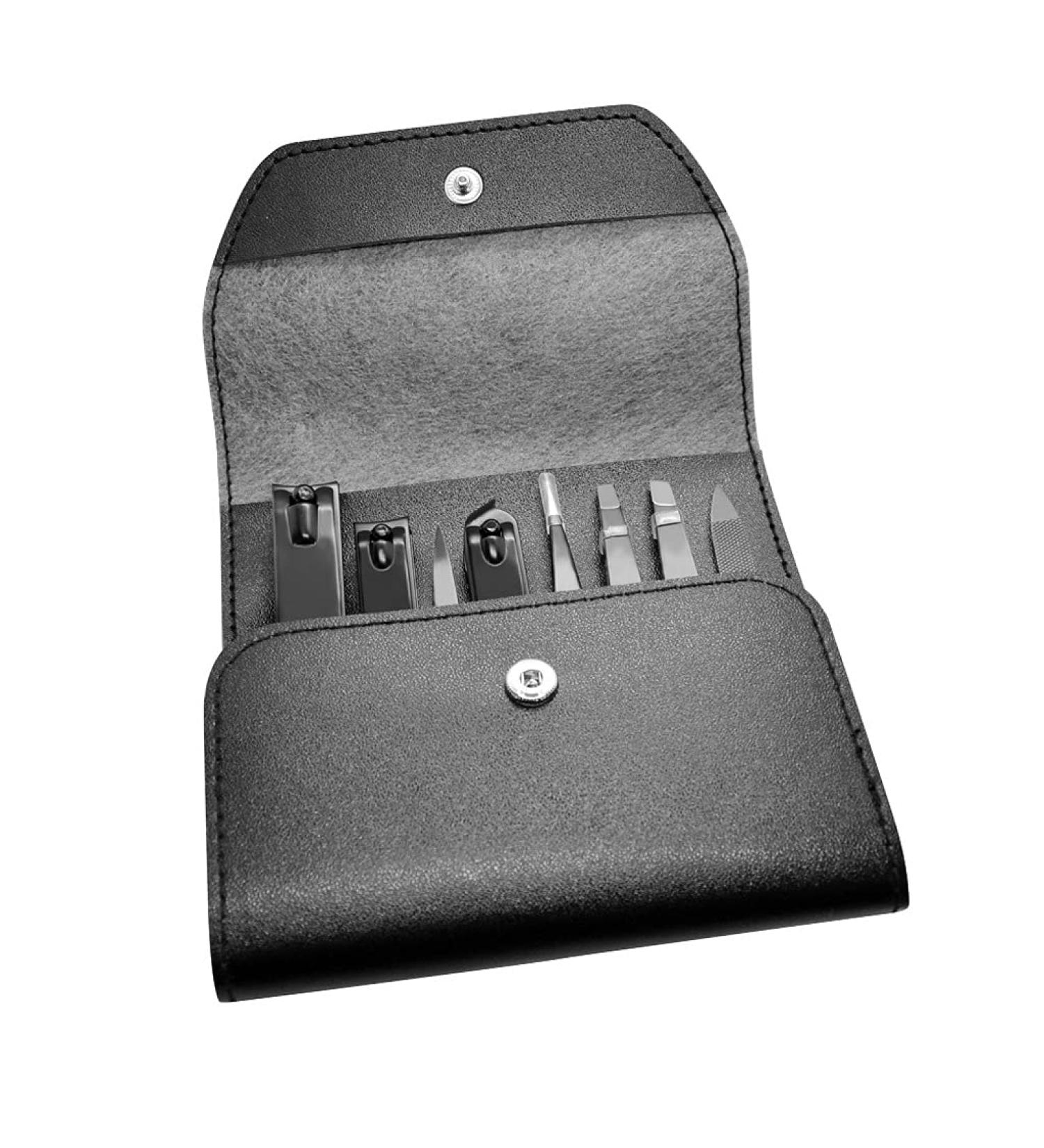 Nail Clippers Kit Manicure Pedicure Personal Care Set Man Built in Nail File Portable Nail Clippers 8 Pieces Black Home Use Travel Nail Clippers - Buy Online on GoSupps.com