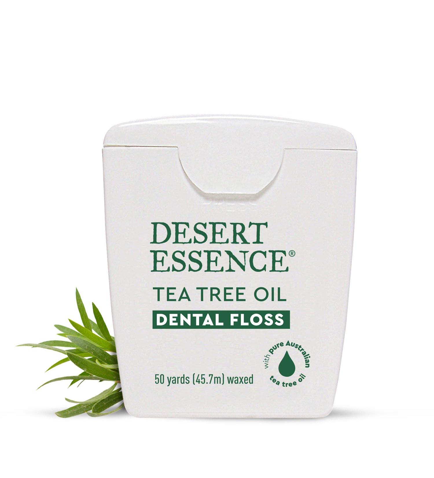 Desert Essence Tea Tree Oil Dental Floss - 50 yds | Natural Oral Care - Buy Online on GoSupps.com