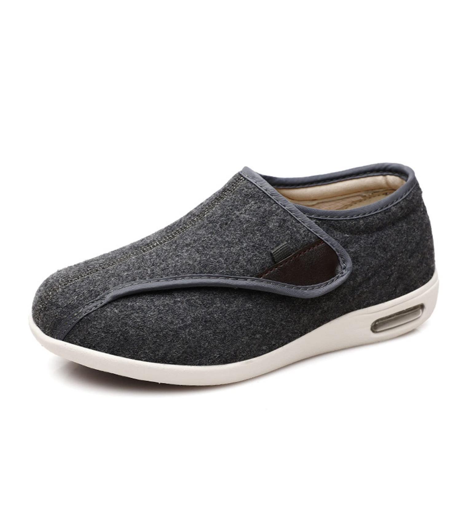 MisFun Diabetic Shoes for Women and Men - Warm Velcro Sneakers for Edema & Swollen Feet - Gray - Size 8.5 - Buy Online on GoSupps.com