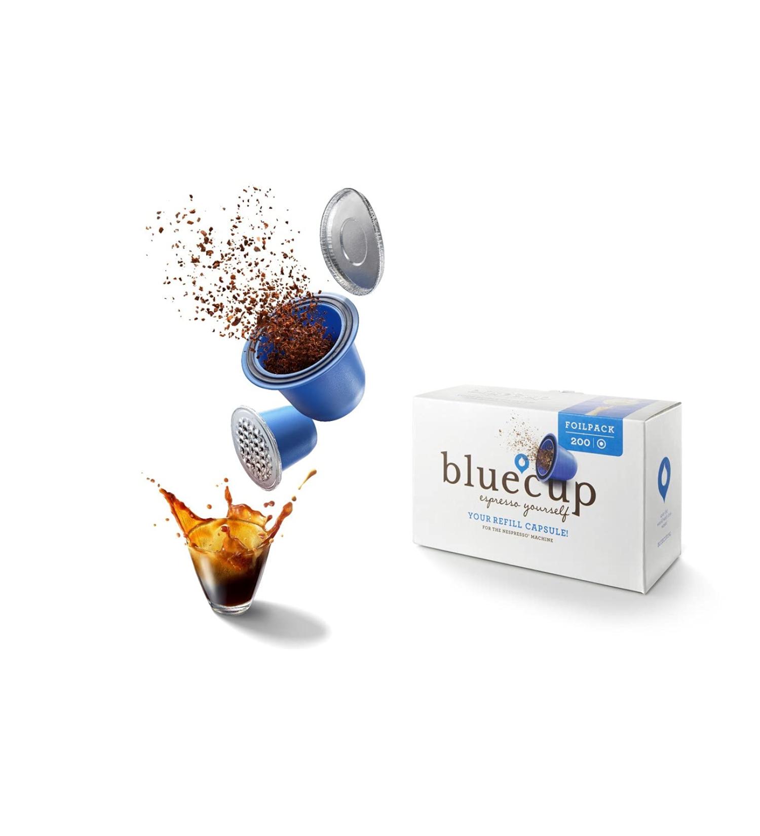 Bluecup Reusable Nespresso Capsules Refillable Pods Compatible with Nespresso Machines (Original Range) 200 Lids  - Buy Online on GoSupps.com