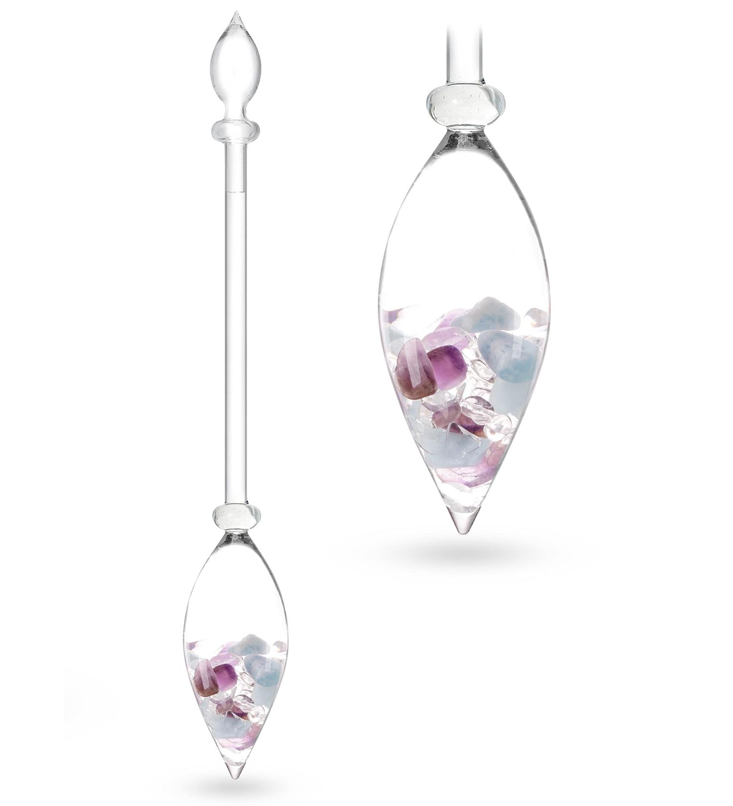 VitaJuwel FLEUR DE LA VIE | Flacon de pierres pr cieuses avec am thyste aigue-marine et quartz transparent - Buy Online on GoSupps.com