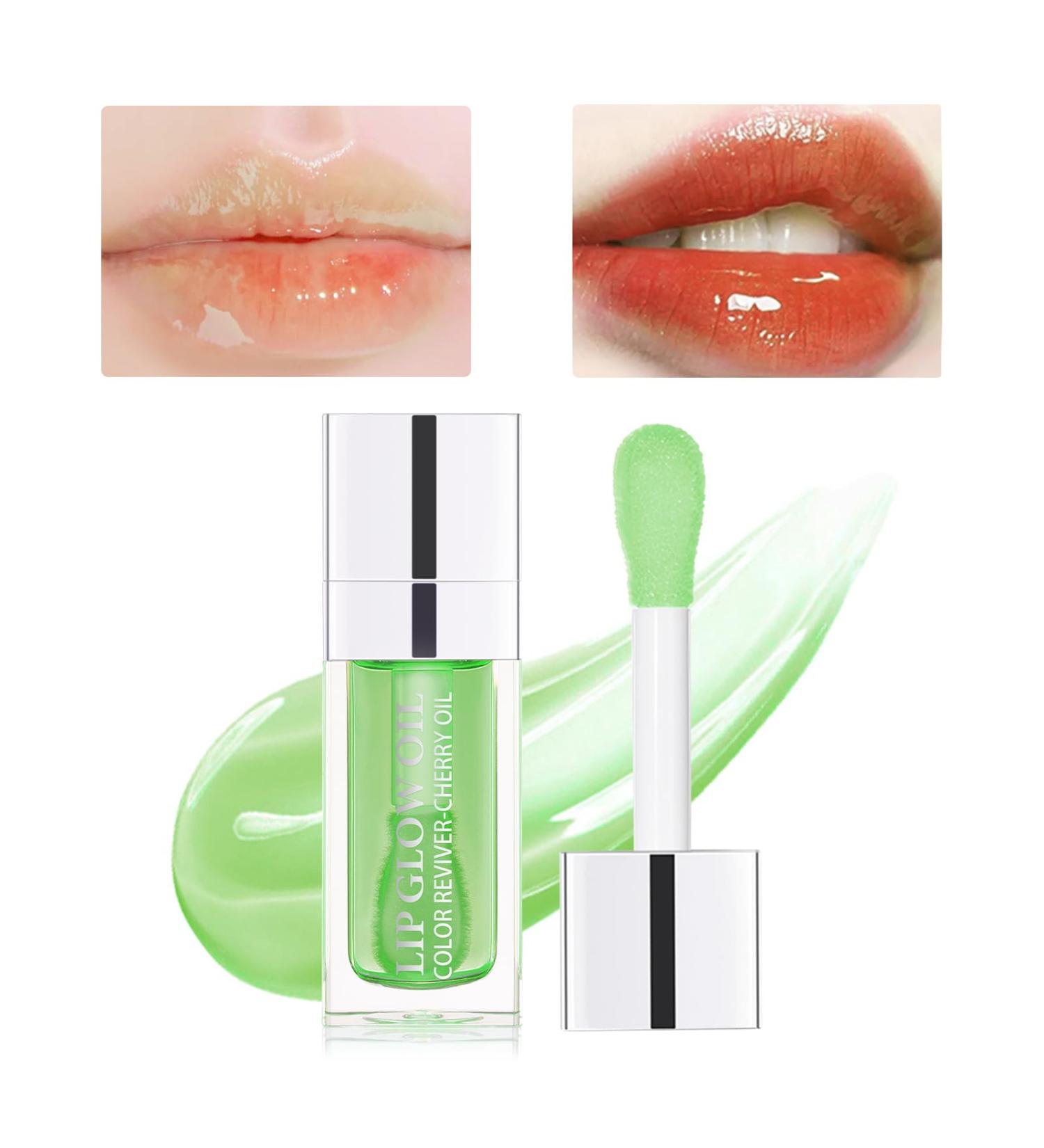 Prreal Tinted Lip Oil - Hydrating Plumping Gloss for Dry Lips (Green) - Buy Online on GoSupps.com