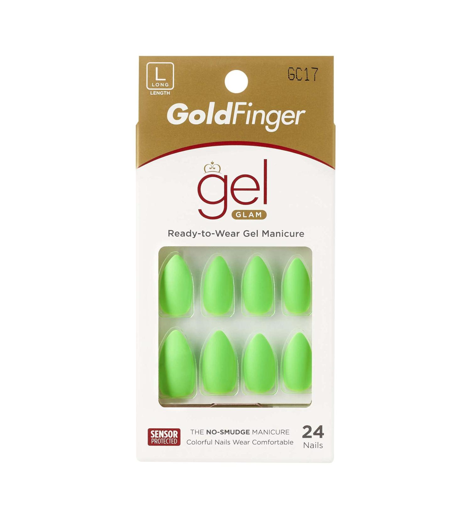GoldFinger Full Cover Press On Nails - 24 Long Length Nails | GC17 - Buy Online on GoSupps.com