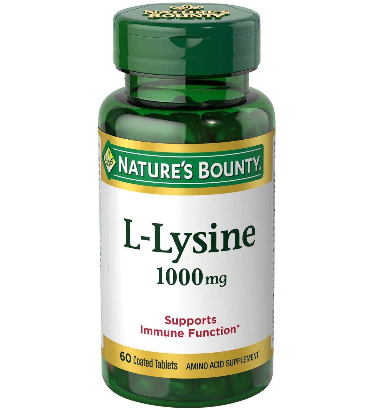 Nature's Bounty L-Lysine 1000 mg Tablets 60 ea (Pack of 2) 60.0 Servings (Pack of 2)
