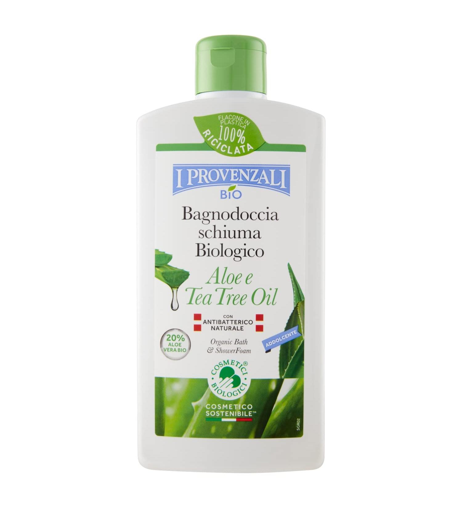 BIO Bagnoschiuma Biologico Aloe & Tea Tree Oil 400 ml - Addolcente | Natural Organic Shower Gel for Soft Skin | International Shipping Available - Buy Online on GoSupps.com