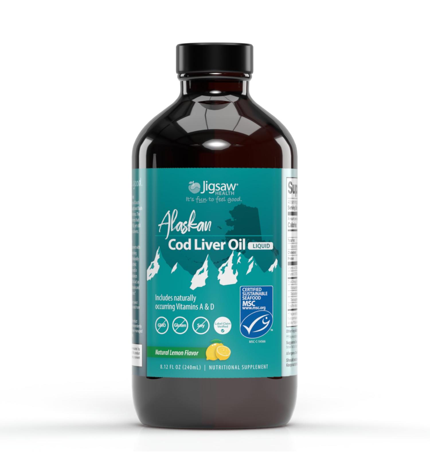 Jigsaw Health Alaskan Cod Liver Oil Liquid, 48 Servings - Buy Online on GoSupps.com