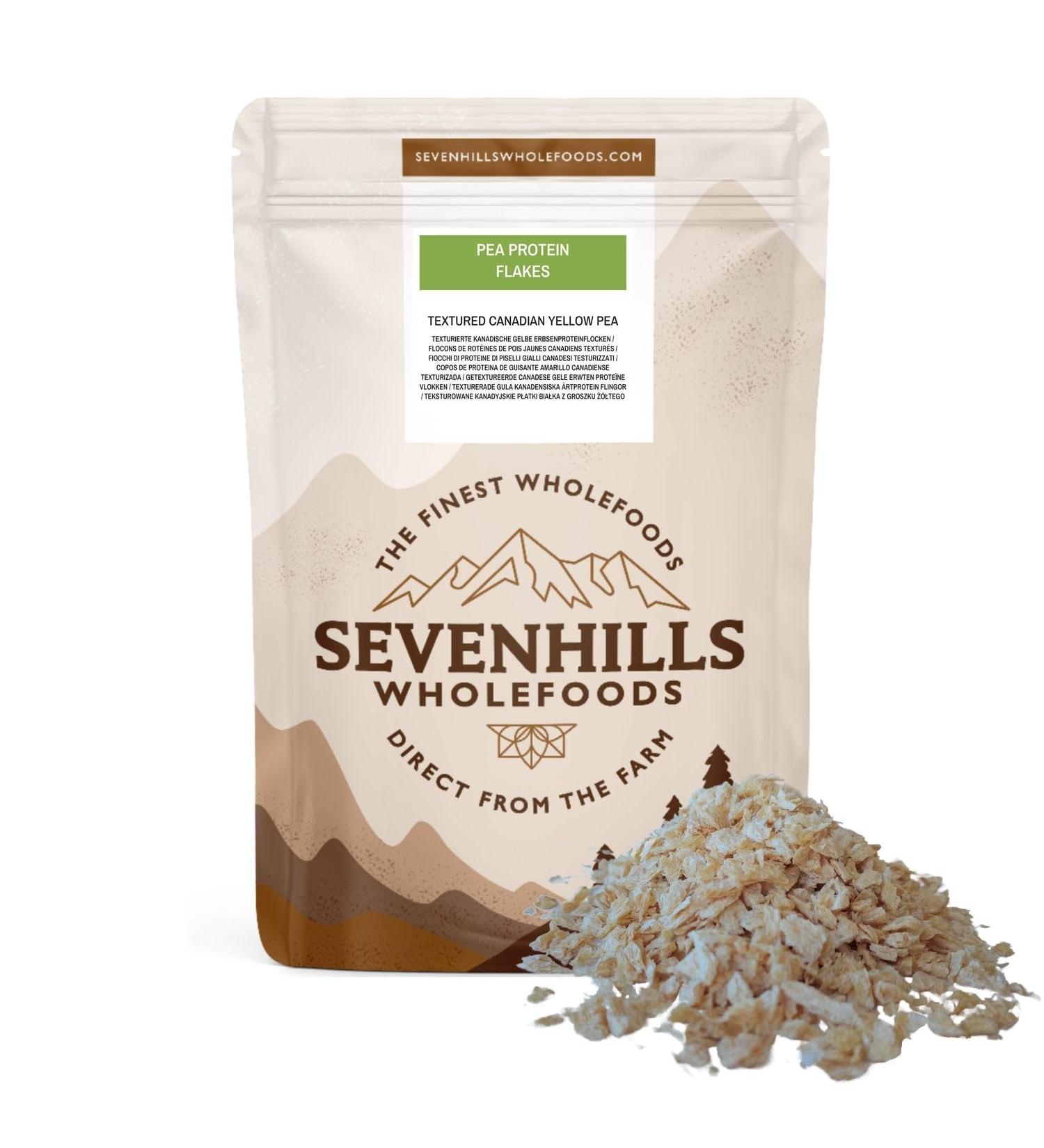 Sevenhills Wholefoods Textured Pea Protein Flakes (70%) - Vegan Meat Substitute 200g - Buy Online on GoSupps.com