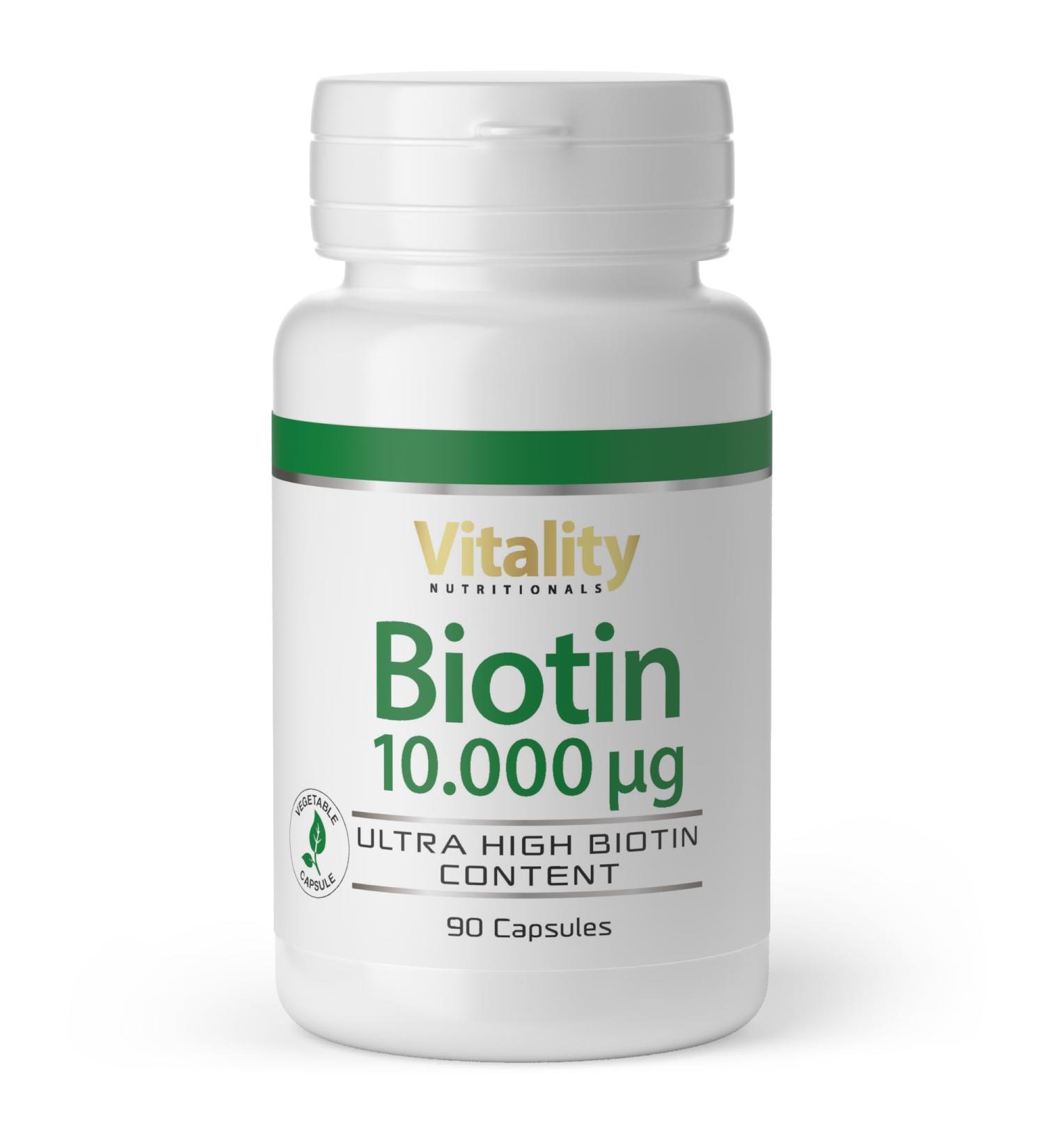 Buy Biotin 1000MCG - High Dose Vegan Capsules for Healthy Hair Skin & Nails | 90 pcs Vitality Nutritionals by VitaminExpress - Buy Online on GoSupps.com